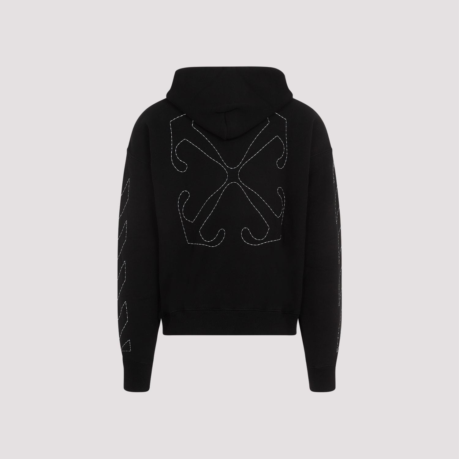 Shop Off-white Stitch Arrow Skate Hoodie In Black White