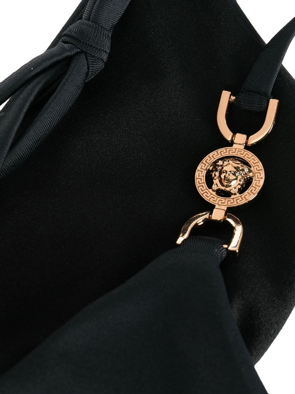 Shop Versace Swim Bikini Lycra Vita Recycled Greek Chain In Black
