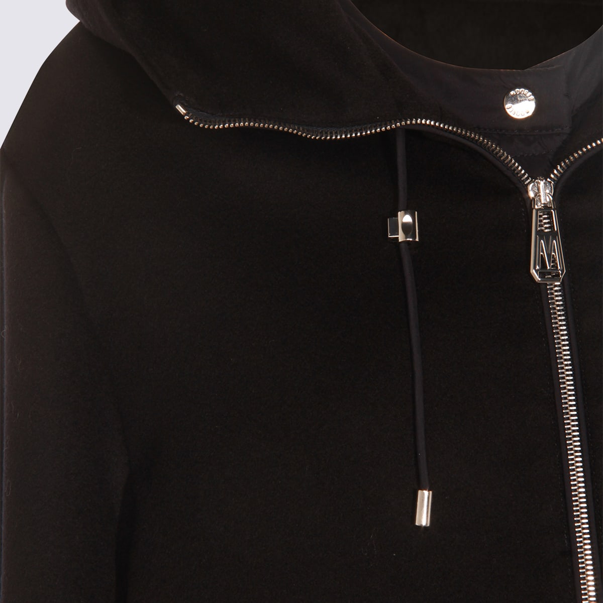Moorer Hooded Long Sleeve Down Jacket With Pockets In Blue