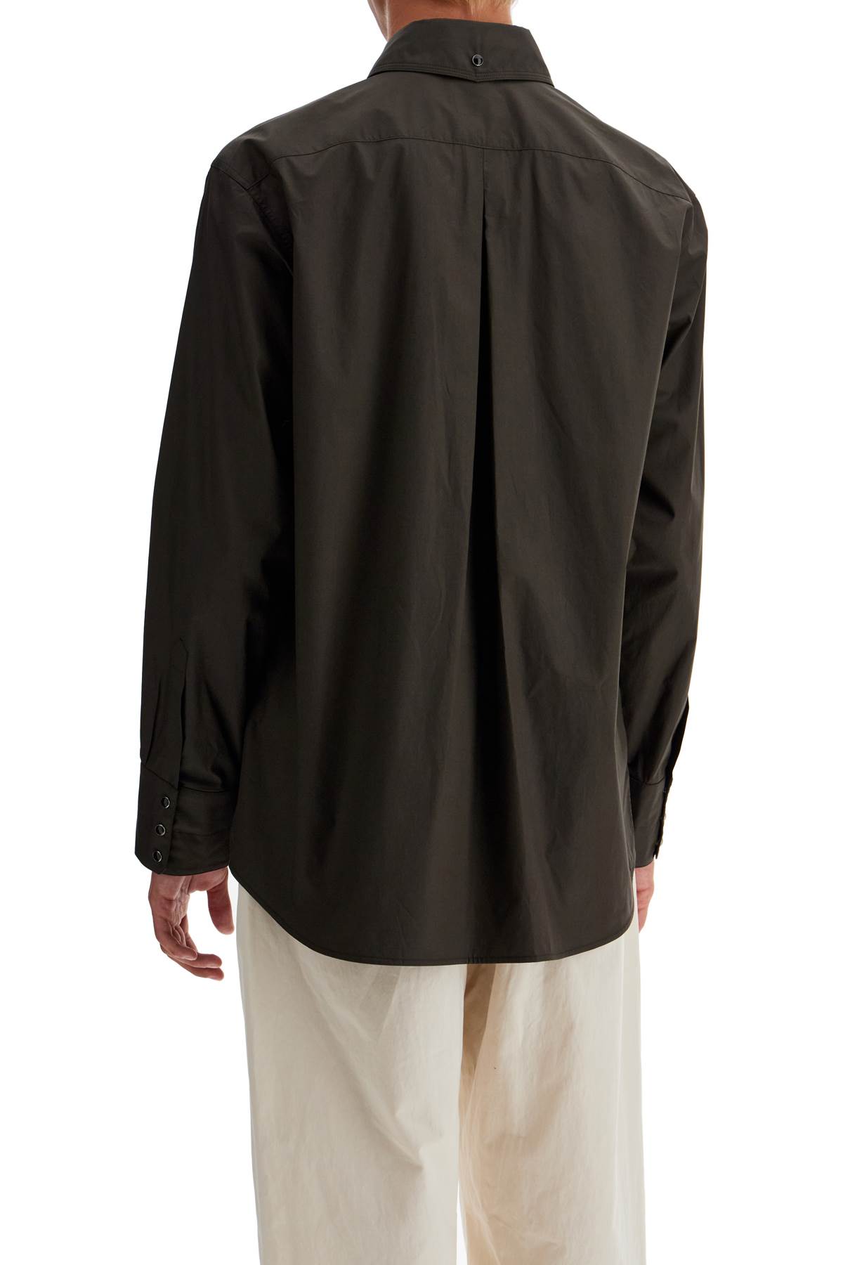 Shop Lemaire Western Shirt With Snap Buttons In Espresso (brown)