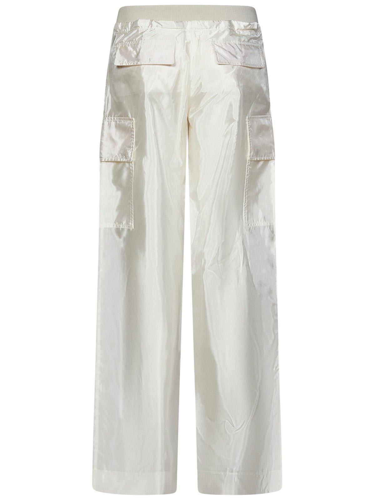 Shop Palm Angels High-shine Satin Parachute Trousers In White