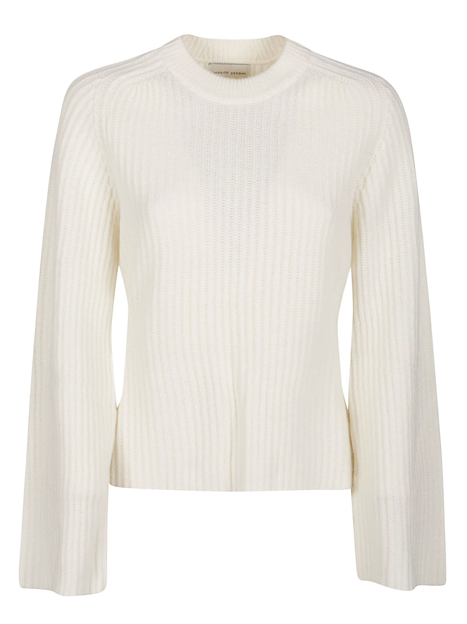 Shop Loulou Studio Kota Round Neck Sweater In Ivory