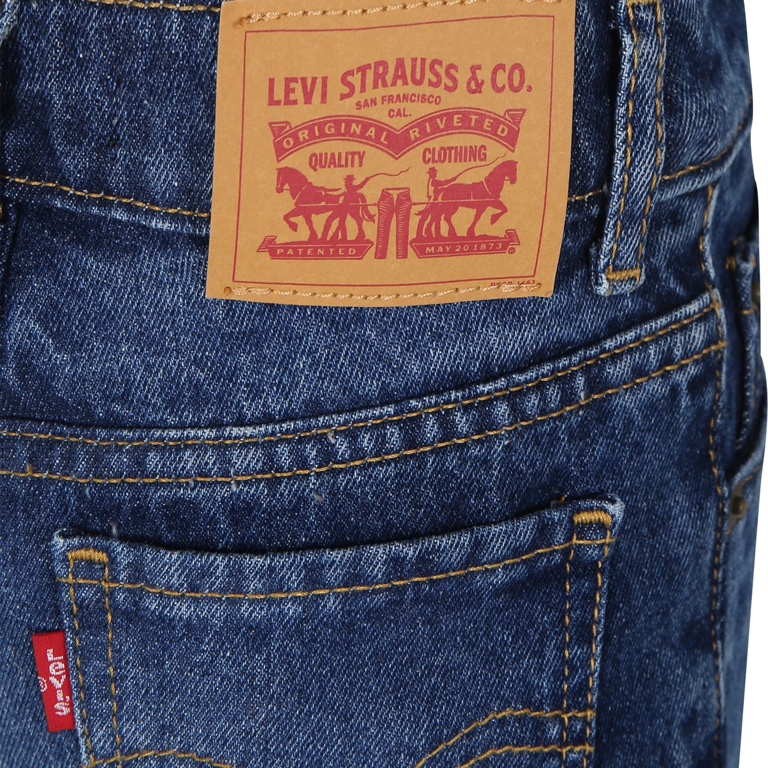 Shop Levi's Blue Shorts For Girl With Logo In Denim