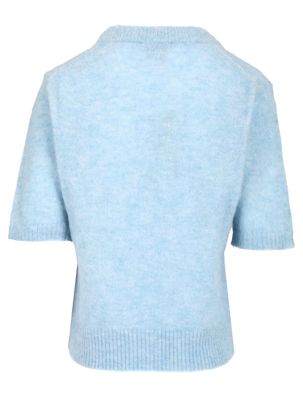 Ganni Alpaca Sweater T-shirt Light Blue In Blue