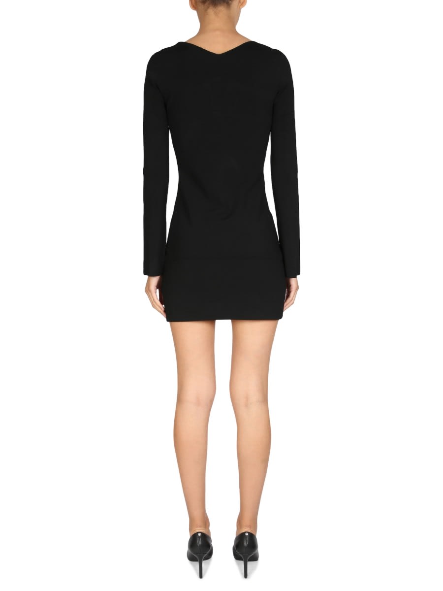 Shop Helmut Lang Knitted Mini Dress In Black