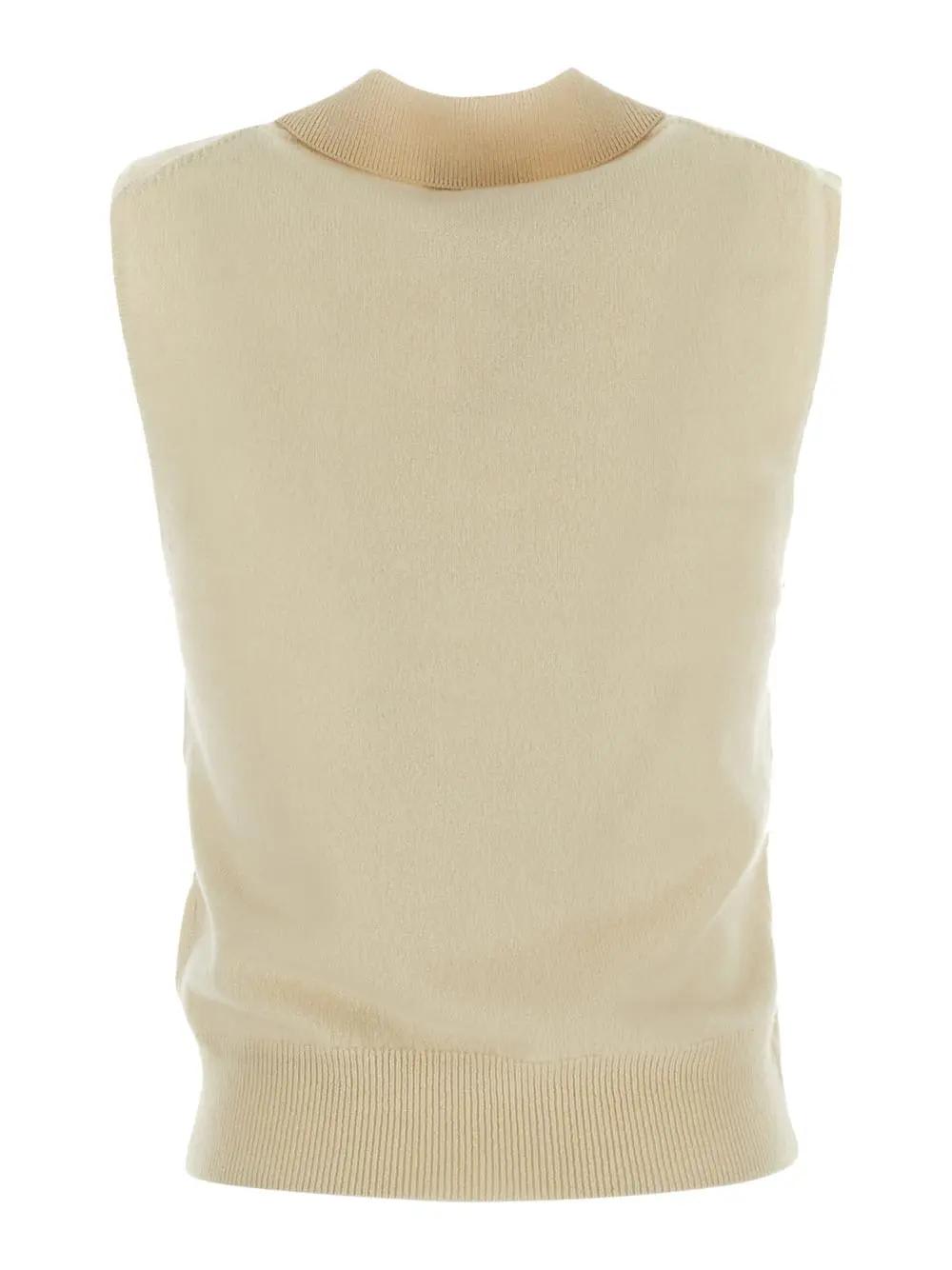 Shop Ganni Wool Gilet In Yellow