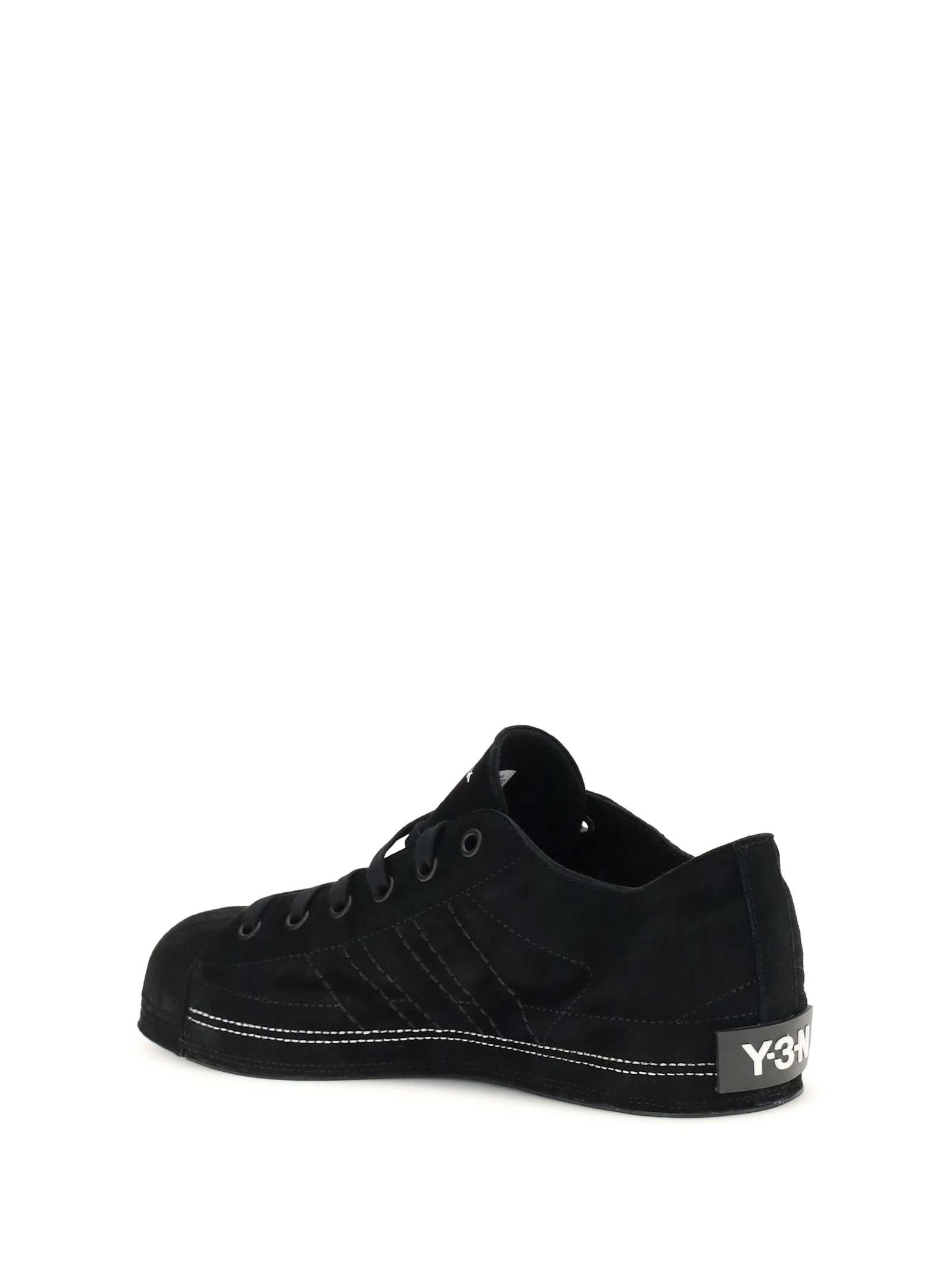Y-3 Black Leather Nizzastar Lo Sneakers In Black
