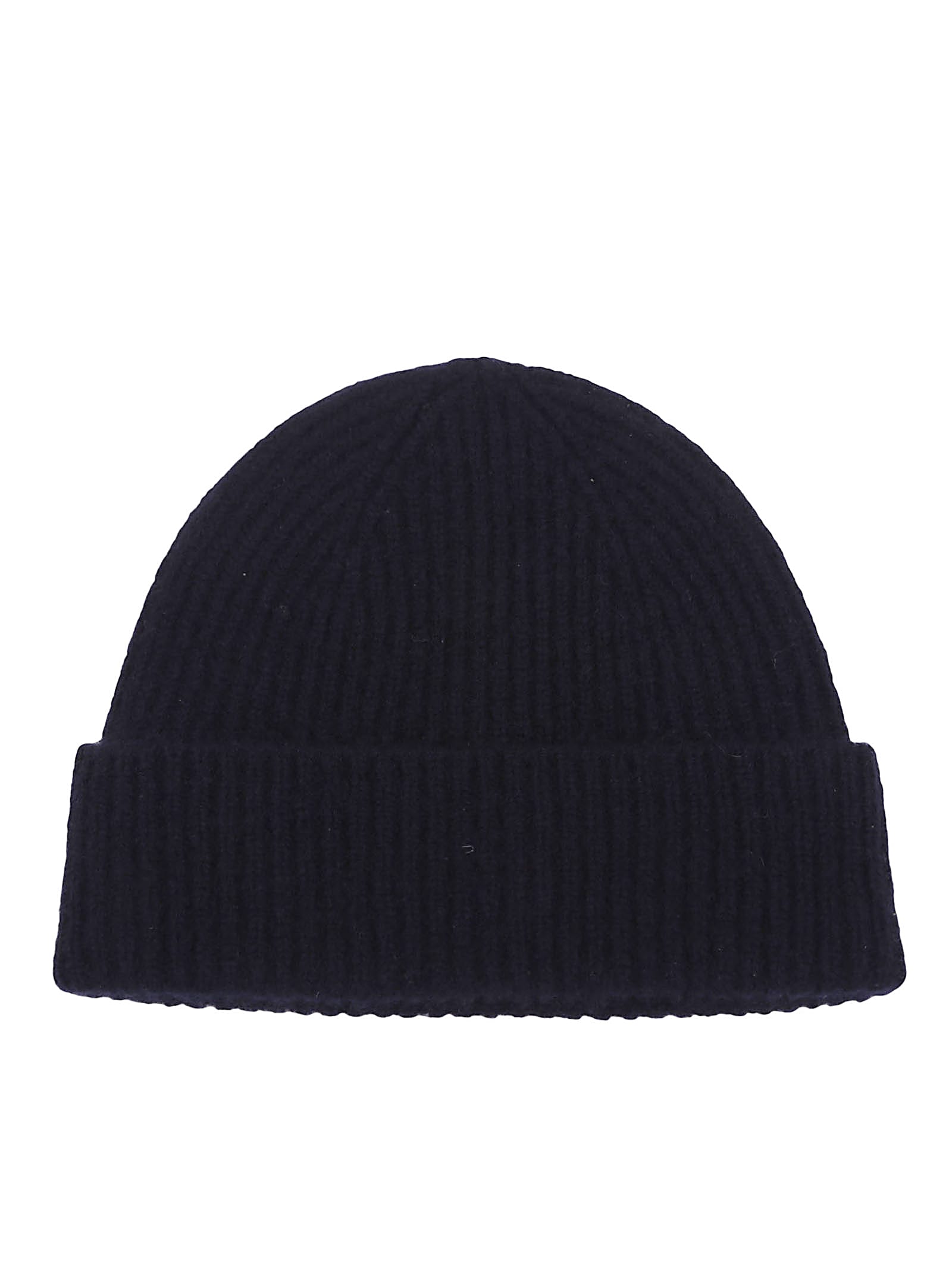 Eleventy Ribbed Knit Hat With Folded Cuff In Black