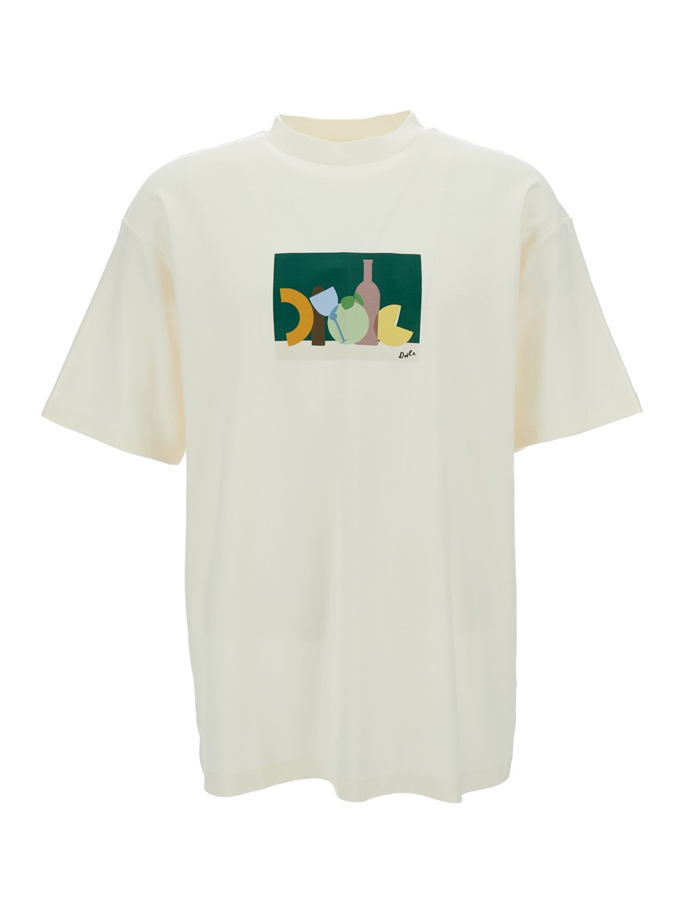 Shop Drôle De Monsieur White T-shirt With Nature Drôle Print In Cotton Man