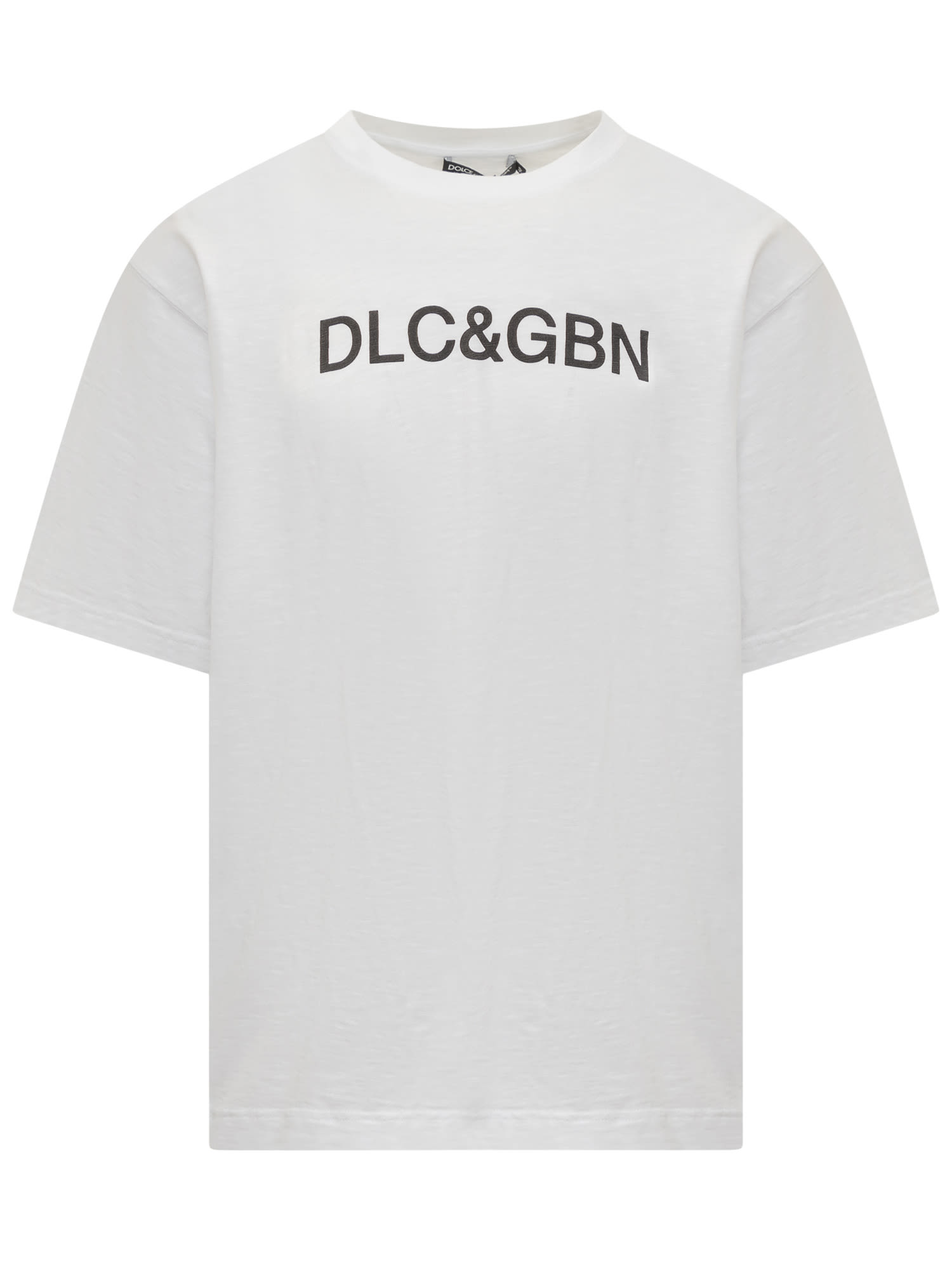Shop Dolce & Gabbana T-shirt With Logo In Bianco Ottico