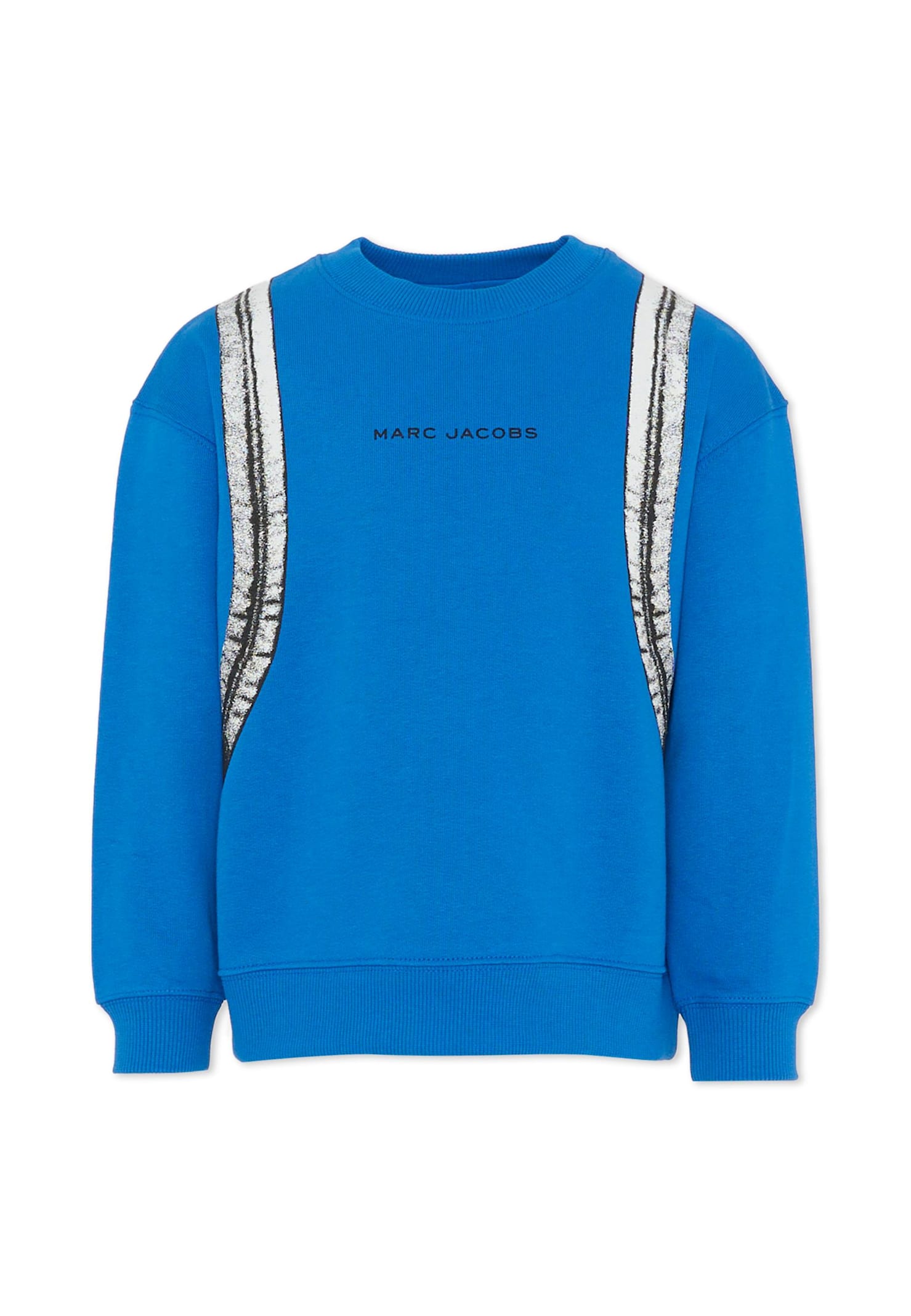 Marc Jacobs Blue Sweatshirt For Boy With Backpack Print In Blue