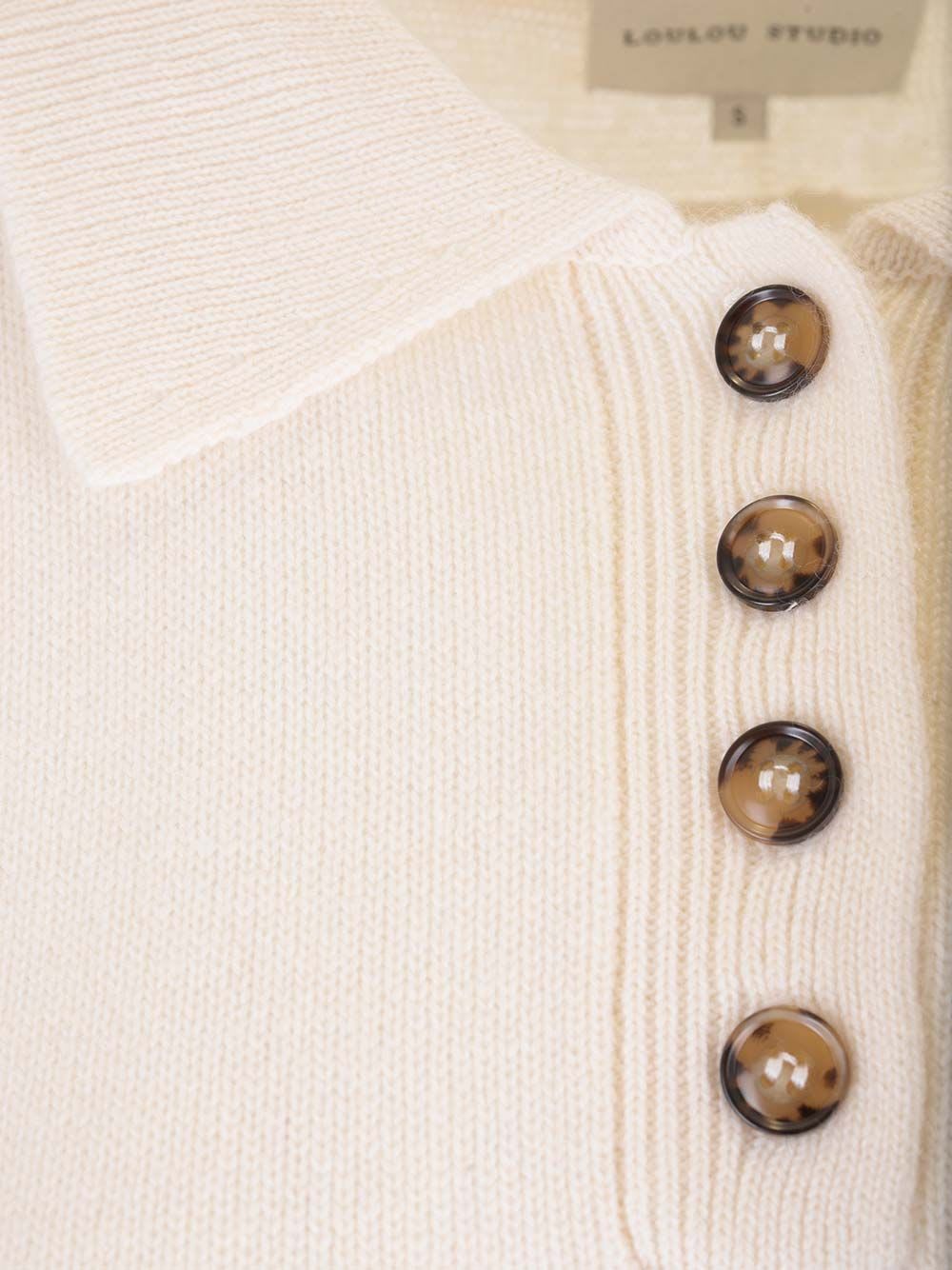 Loulou Studio Polo Shirt-style Sweater In White
