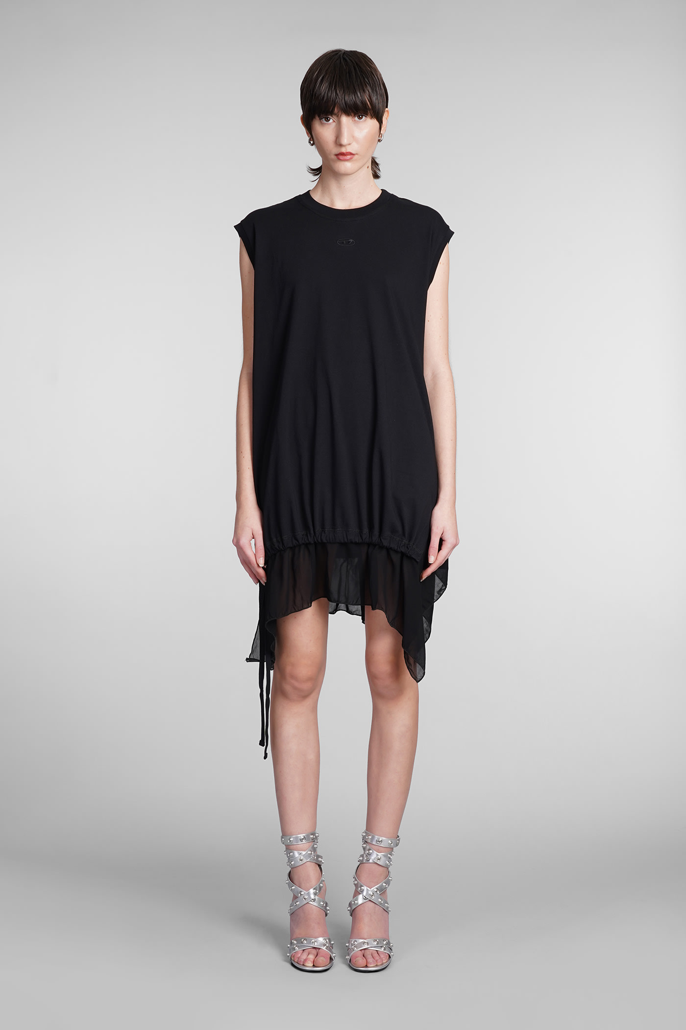 Diesel Dress In Black Cotton In Black