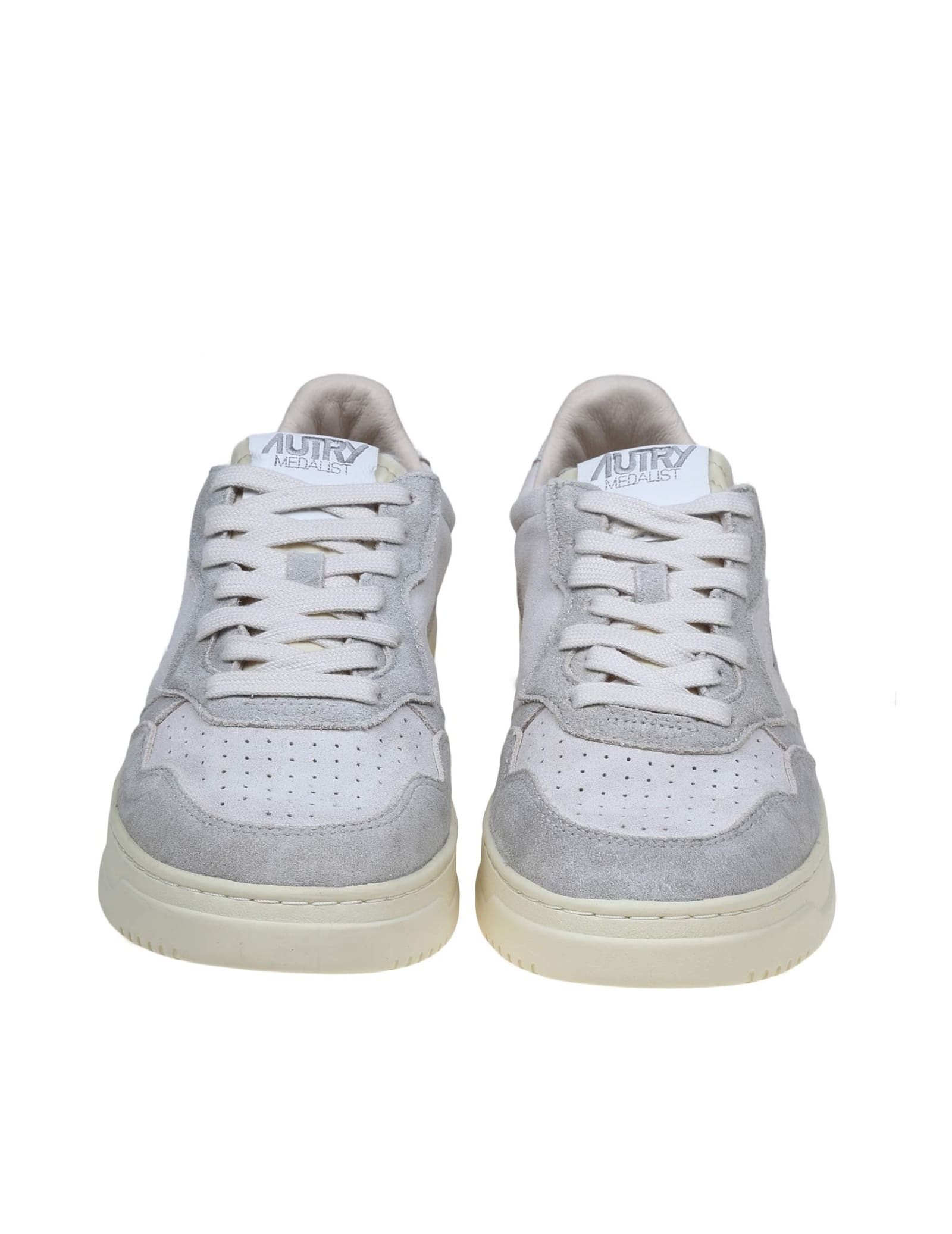 Shop Autry Cream/white Suede Sneakers In Cream White