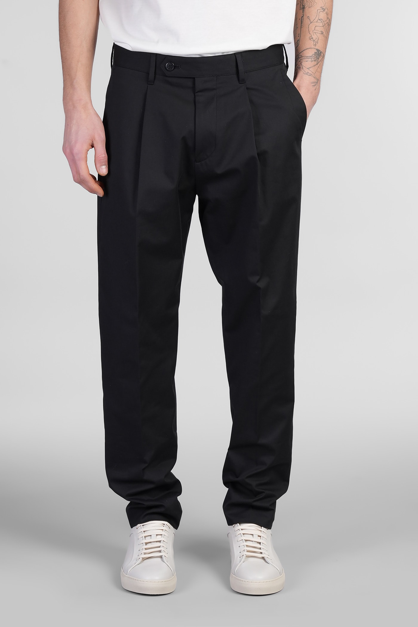 PAUL SMITH PANTS IN BLACK COTTON