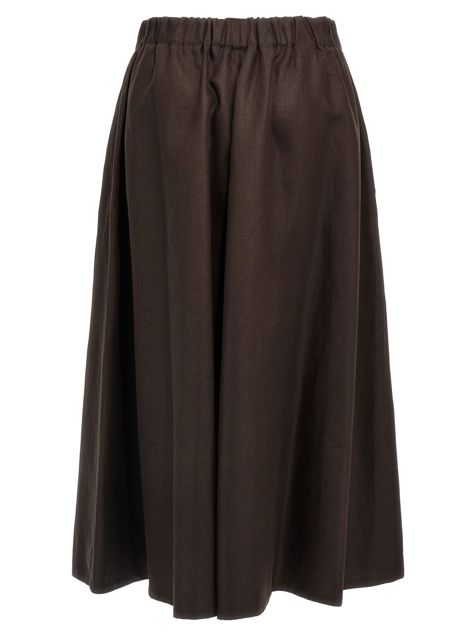 Shop Brunello Cucinelli Full Skirt In Brown