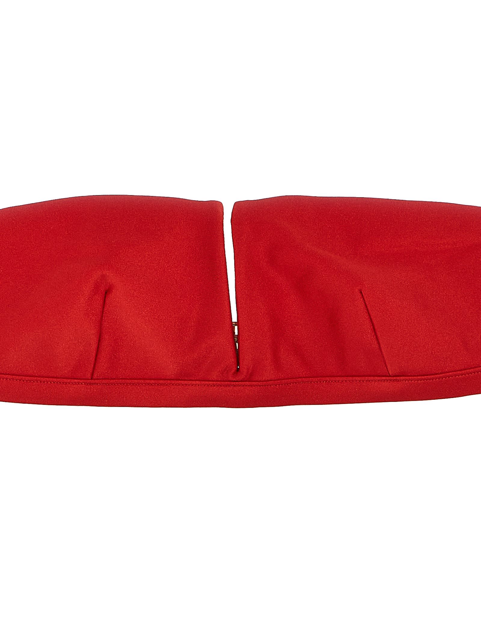 Zimmermann Everley V Wire Bandeau Bikini In Red
