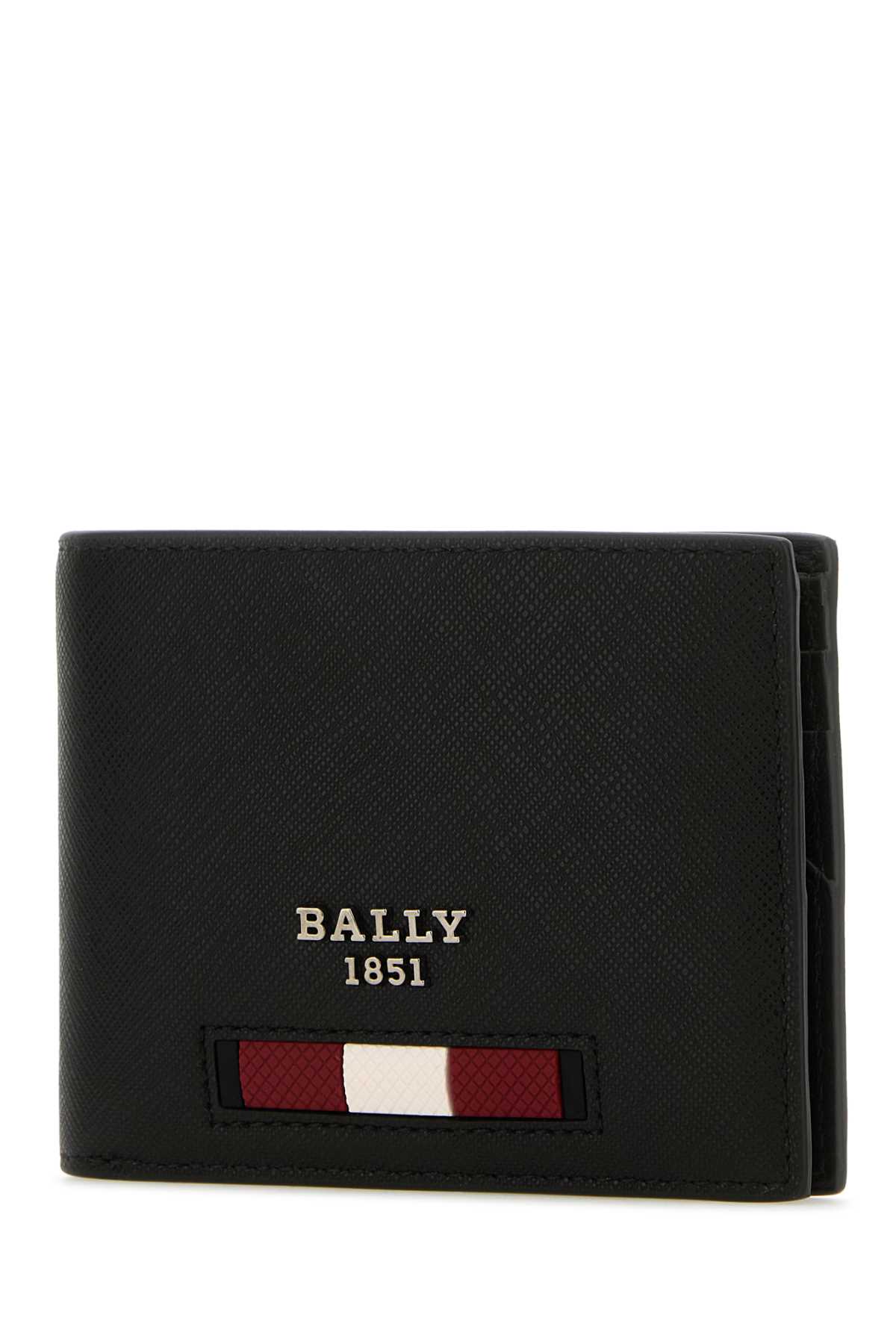 Bally Black Leather Bevye Wallet In F106