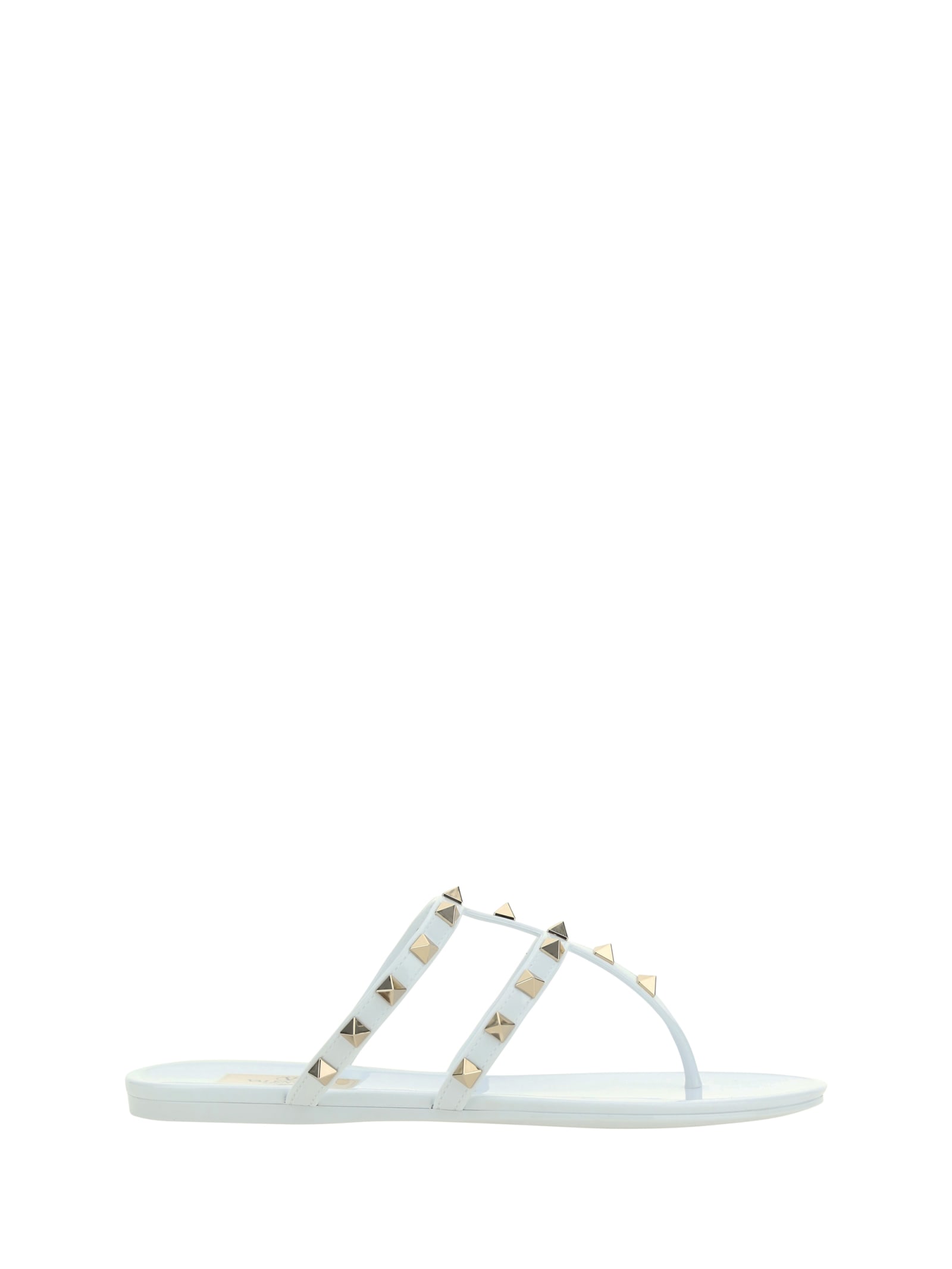Shop Valentino Garavani Rockstud Sandals In White