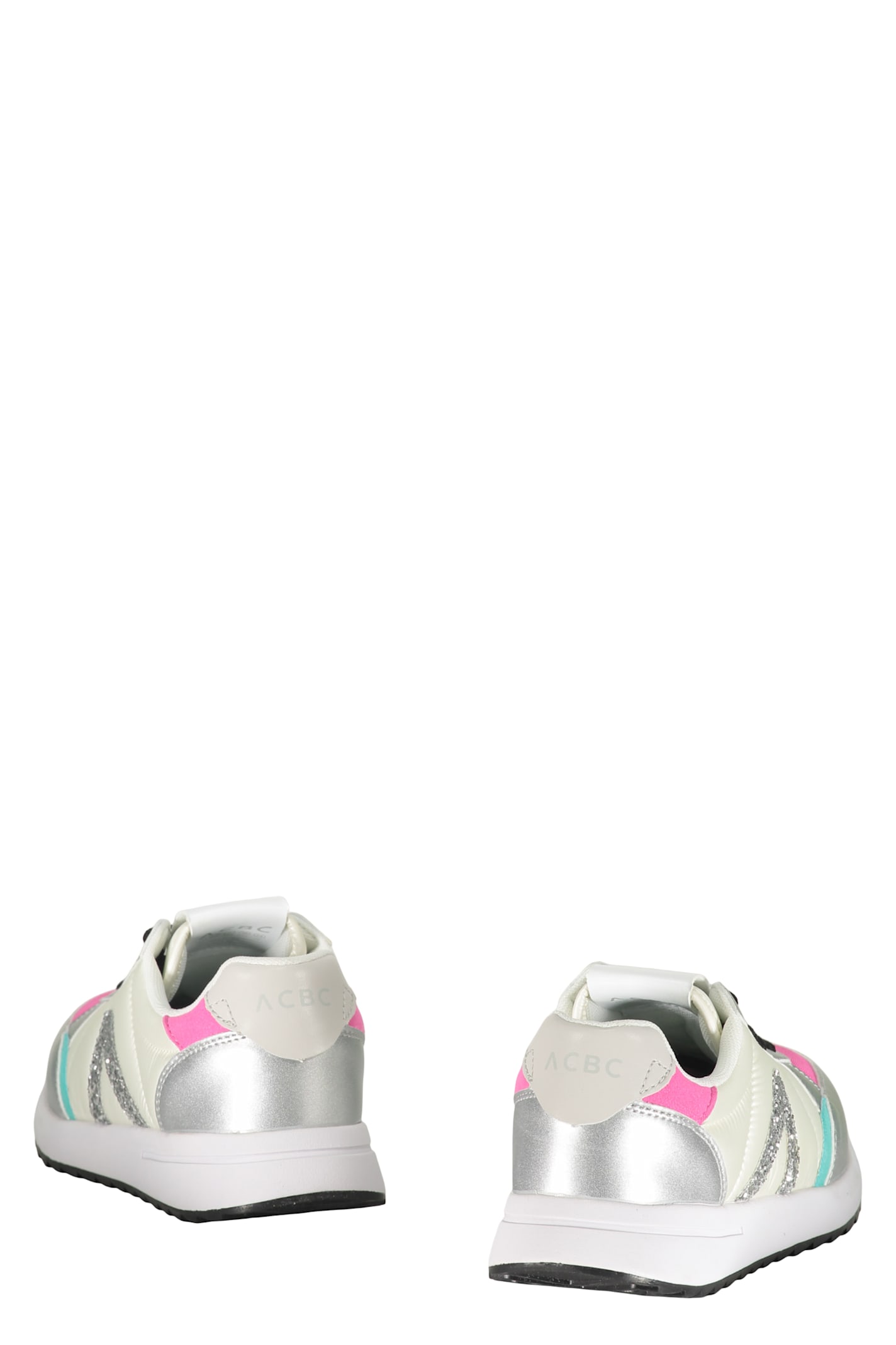 Acbc Modern White Sneakers With Pastel Details In Multi