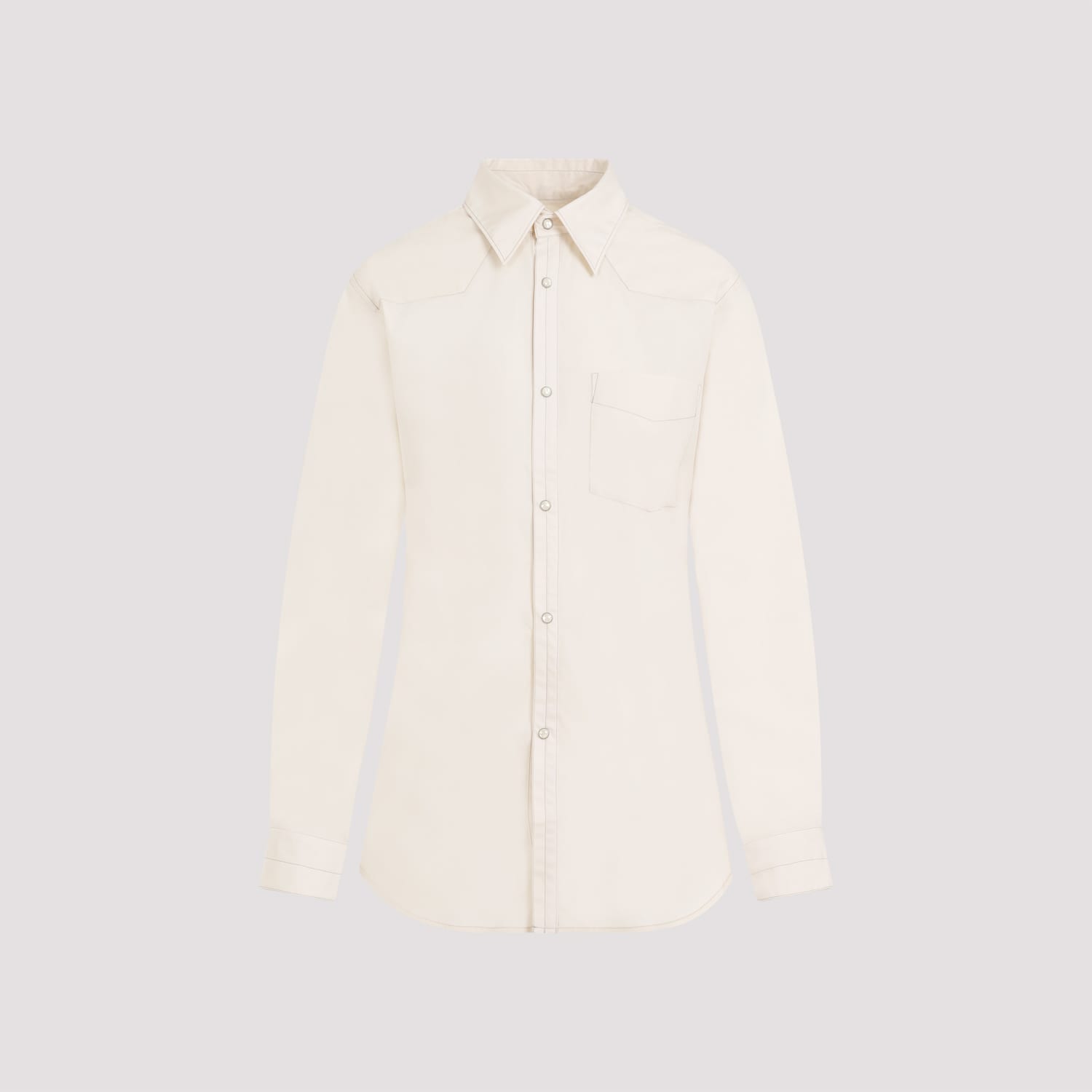 Shop Lemaire Western Fitted Shirt In Cream