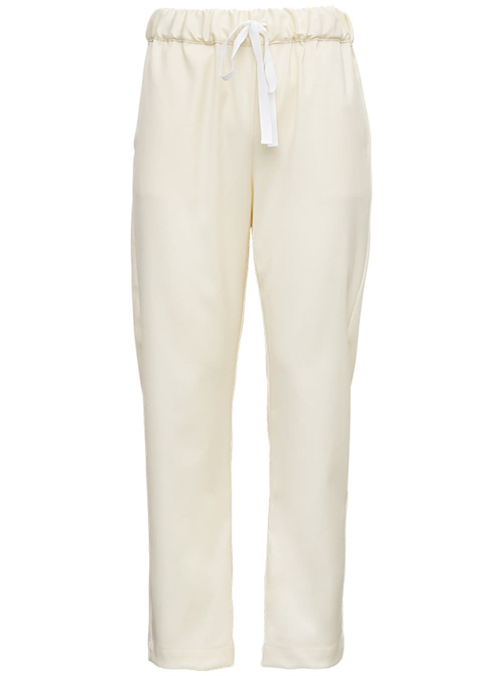 SEMICOUTURE Buddy Pants In Cream-colored Wool Blend