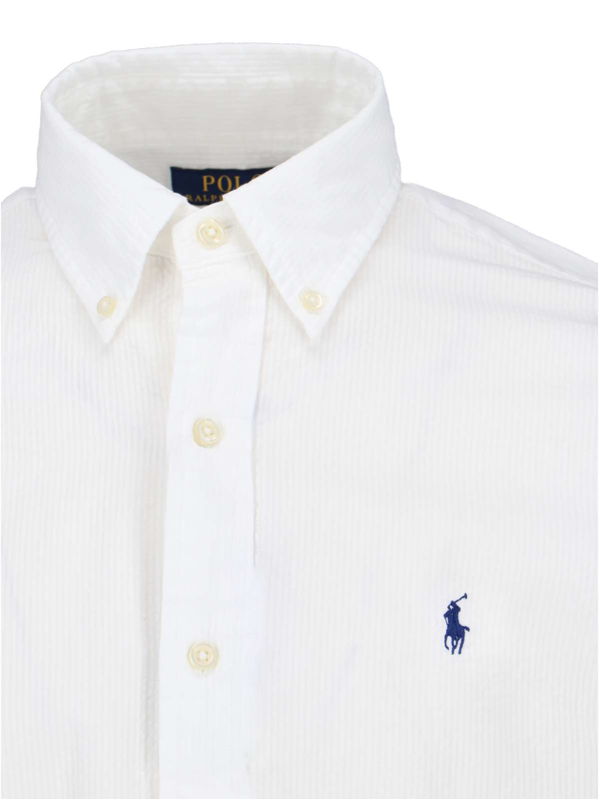 Polo Ralph Lauren Long-sleeved Button-down Shirt With Tailored Fit In White