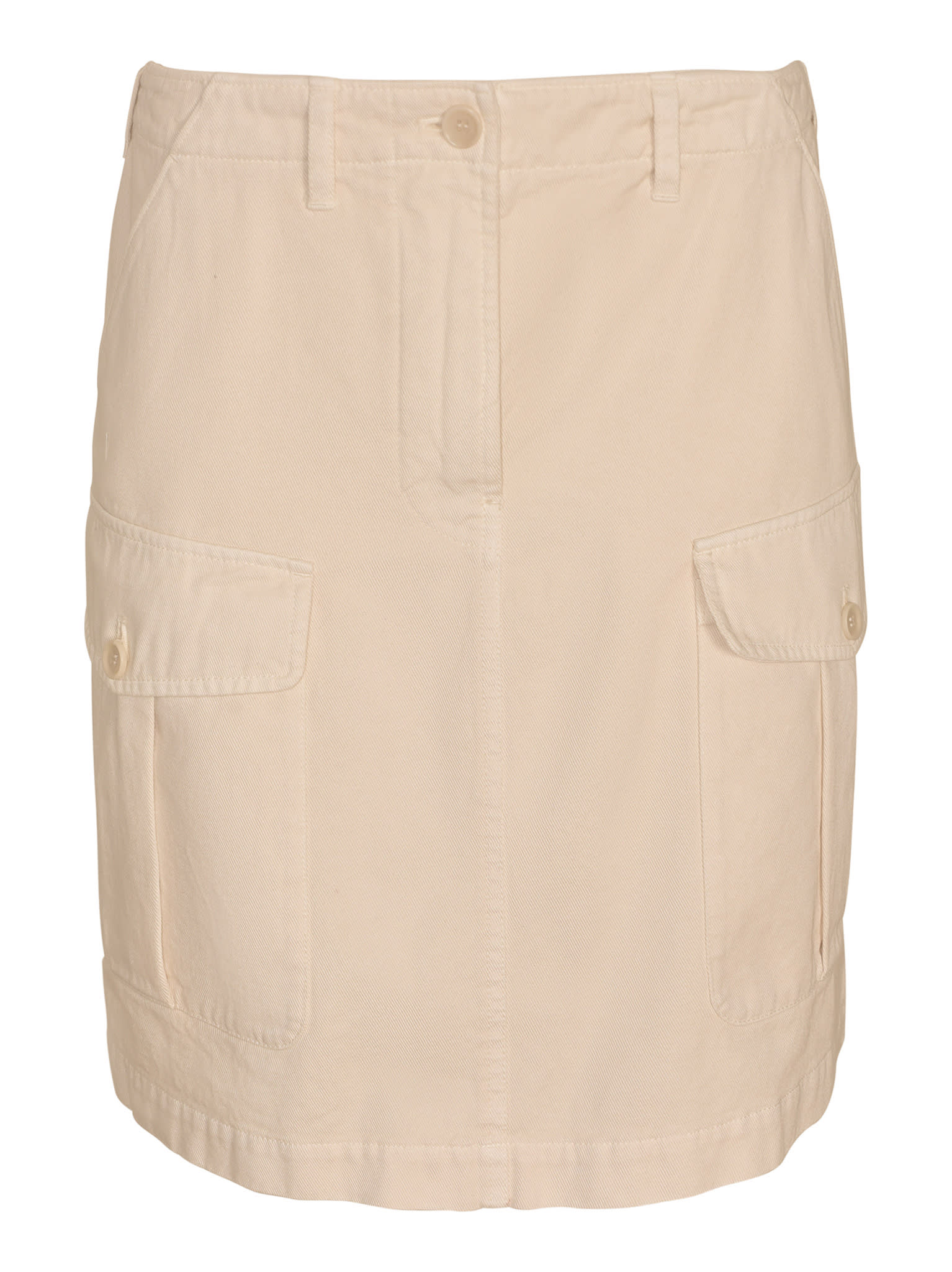 Aspesi Short Plain Cargo Skirt In Natural