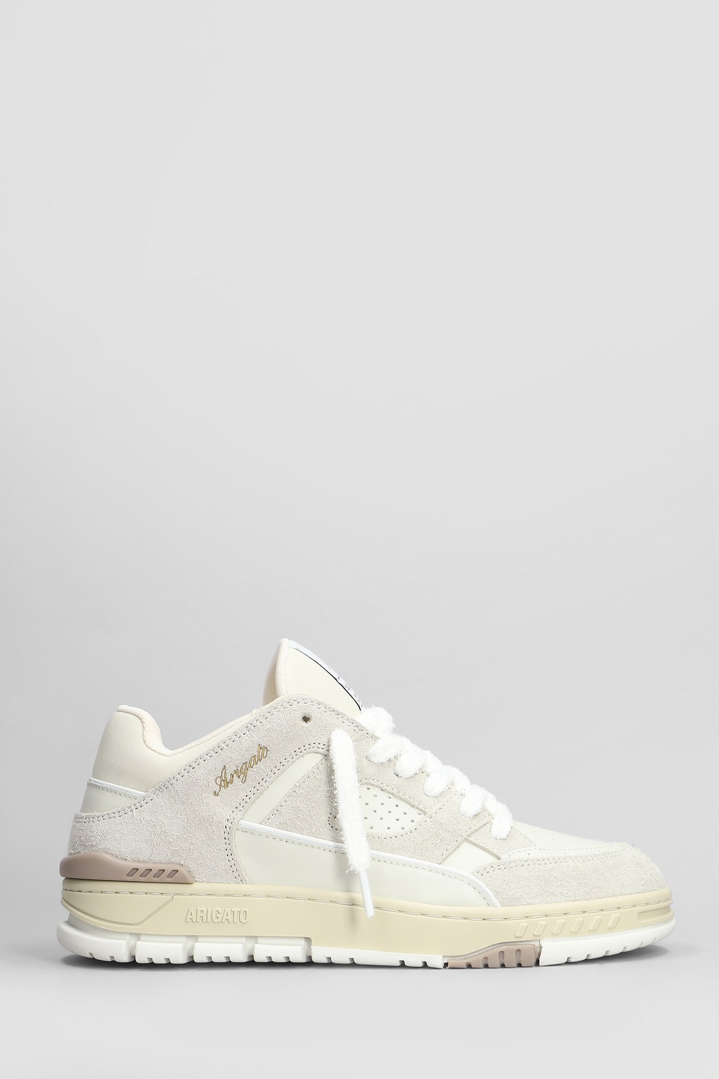 Area Lo Fluffy Sneakers In Beige Suede And Leather