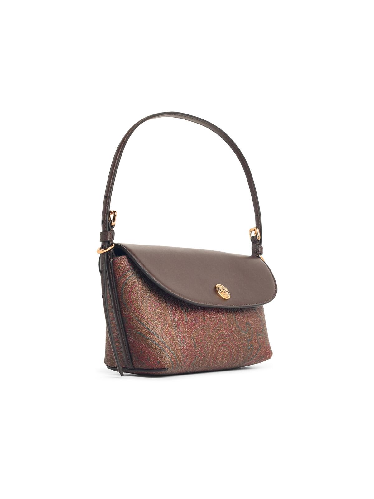 ETRO BARCHETTA BROWN COTTON BLEND BAG 