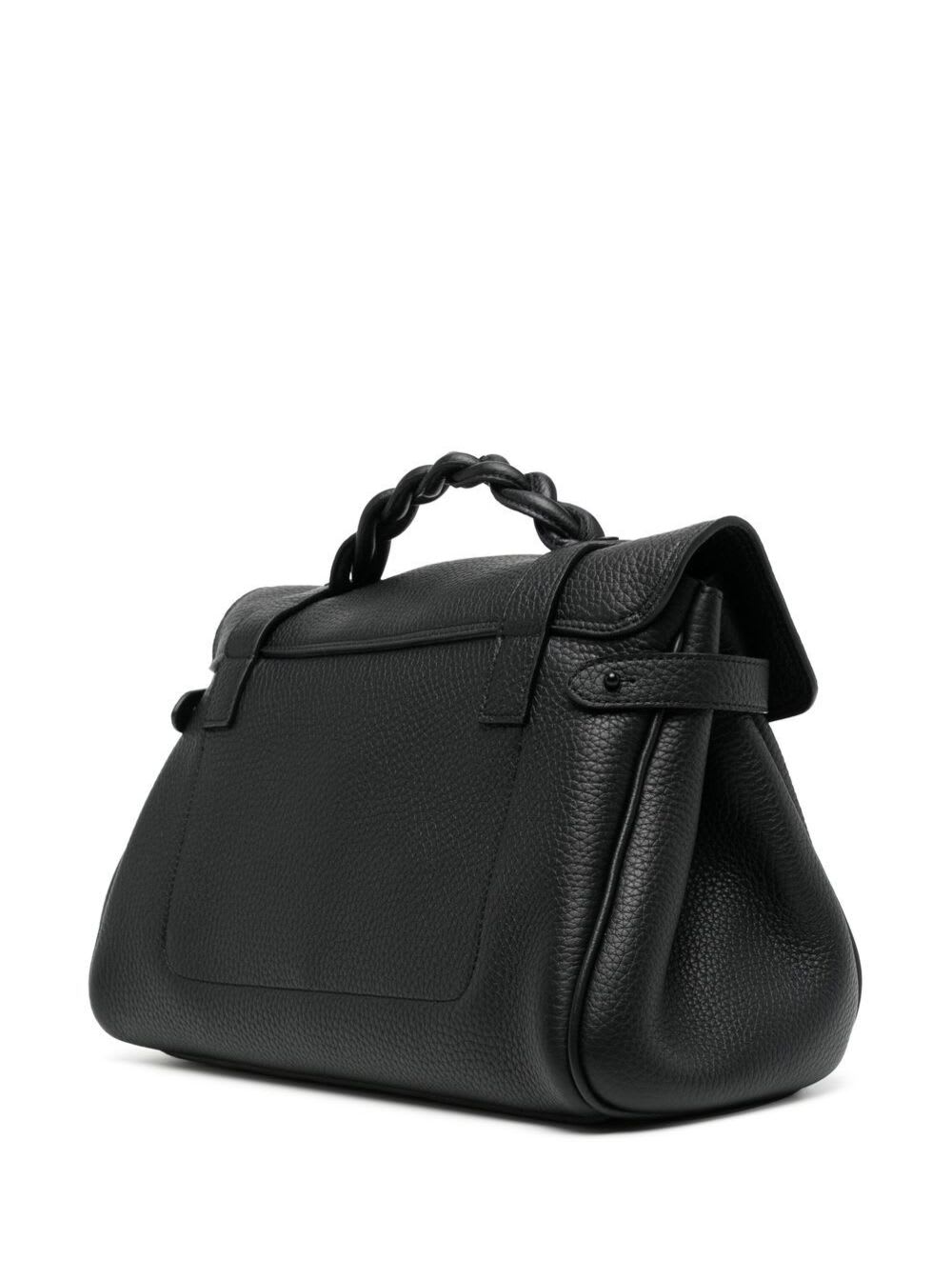 Mulberry Alexa Heavy Grain Leather Top Handle Bag In Black