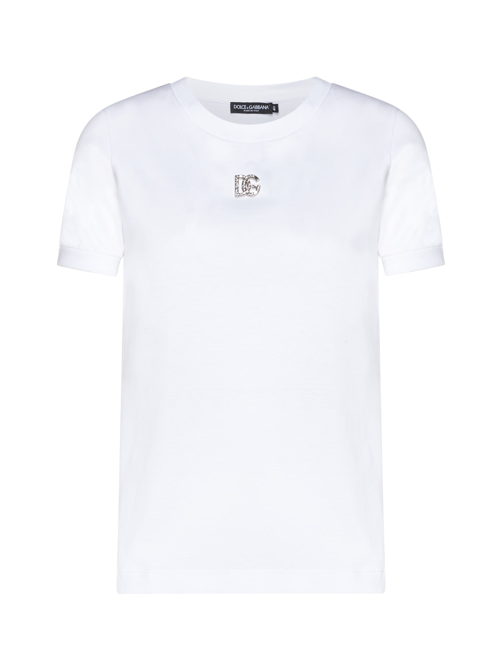 Dolce & Gabbana Embellished Logo Cotton T-shirt