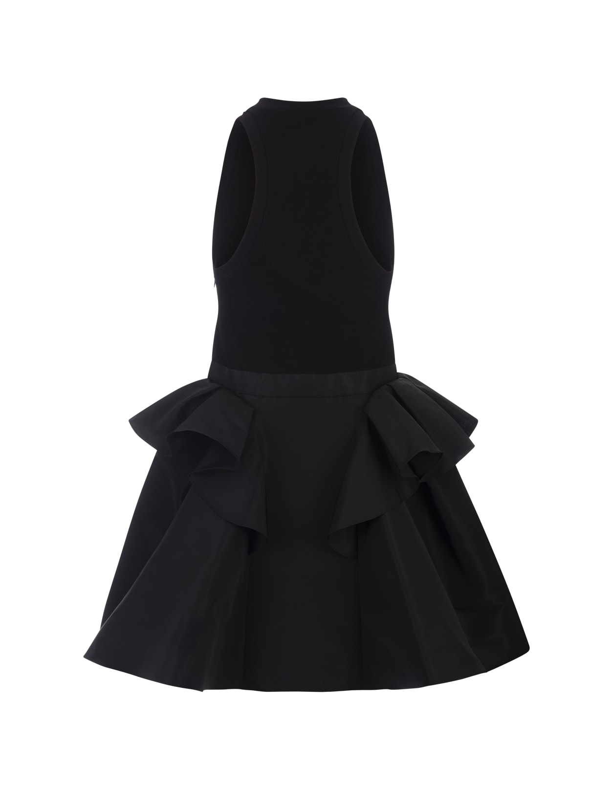 Shop Alexander Mcqueen Black Hybrid Mini Dress