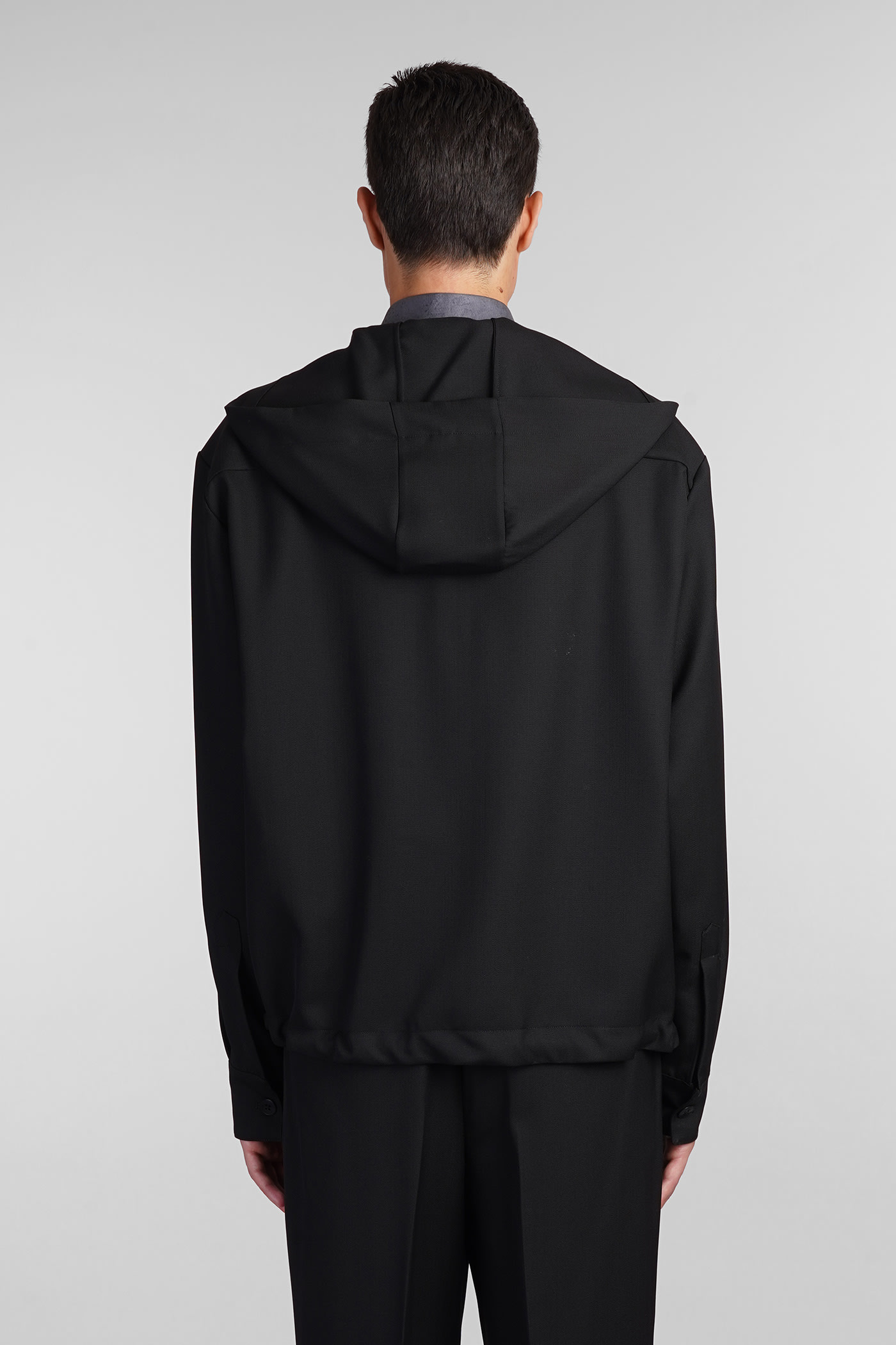 Shop Costumein Hoodie Casual Jacket In Black Wool