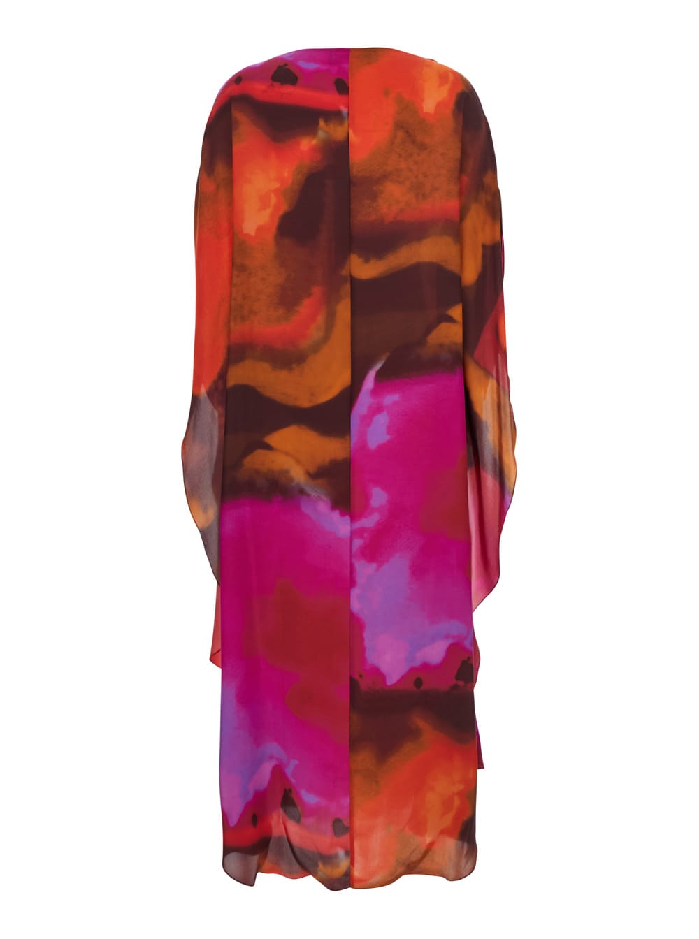 Gianluca Capannolo Iris Multicolor Long Dress With Boat Neckline In Multicolor