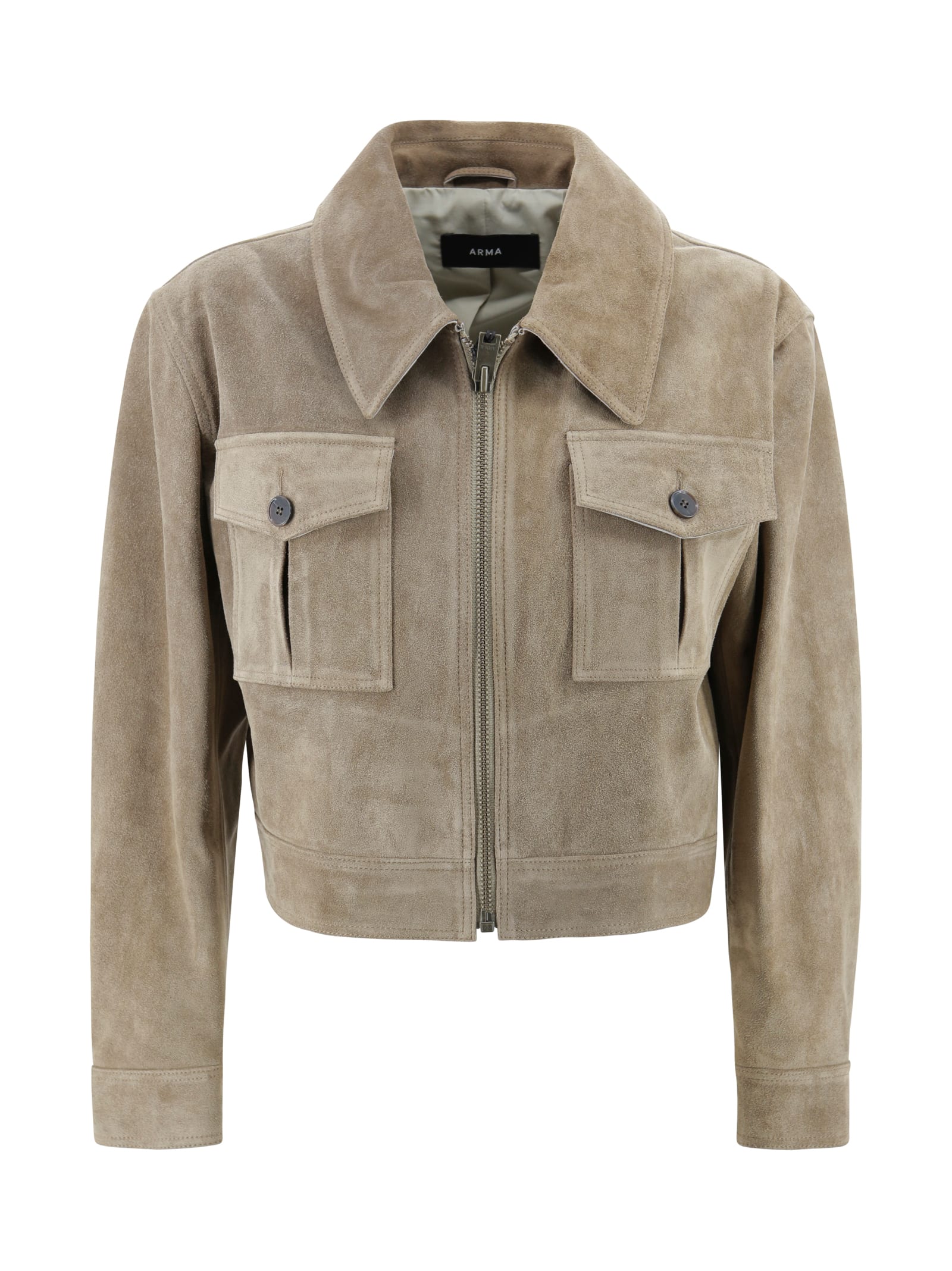 Short Suede Biker Jacket
