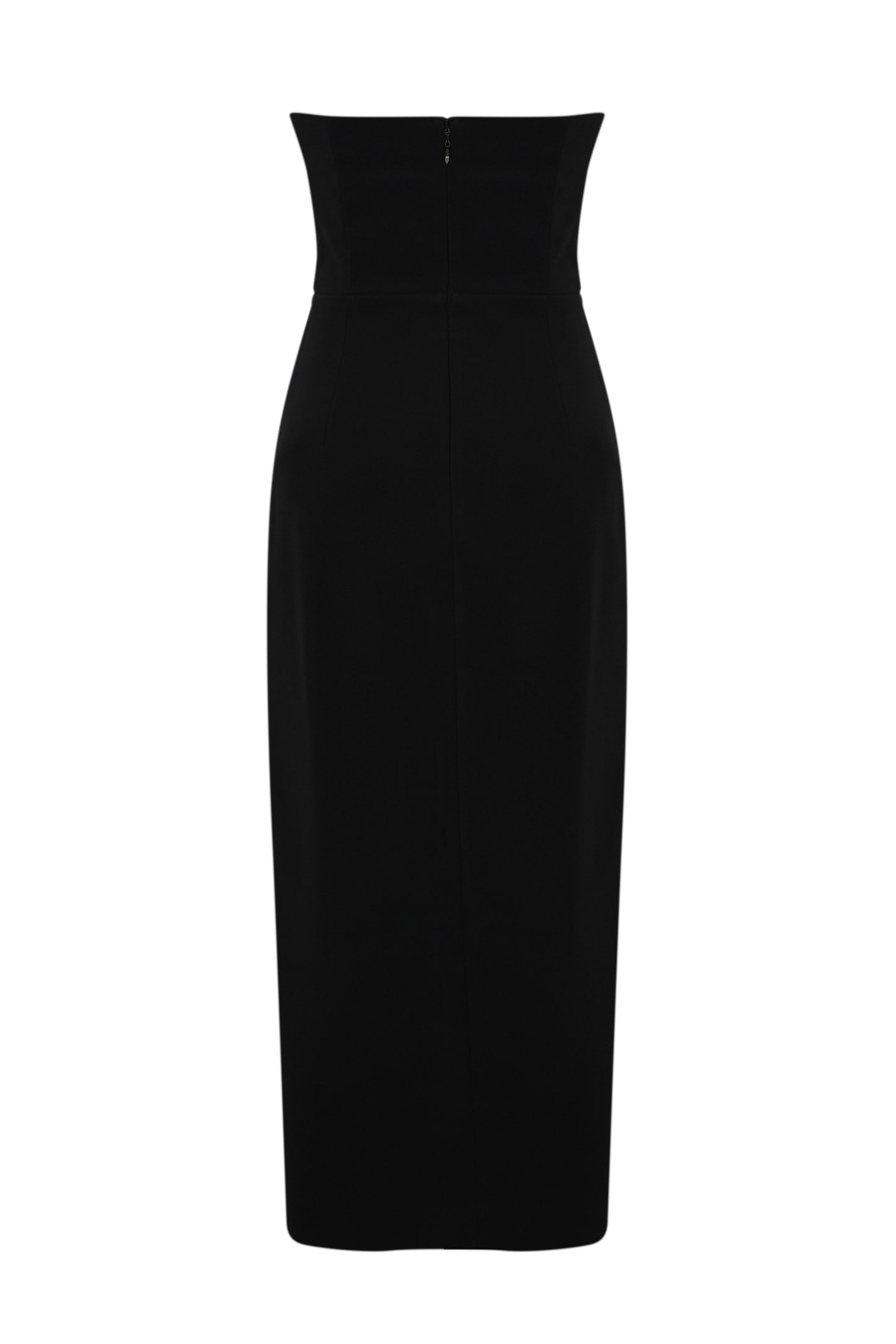 Elisabetta Franchi Fluid Crepe Dress With Macro Bow In Black