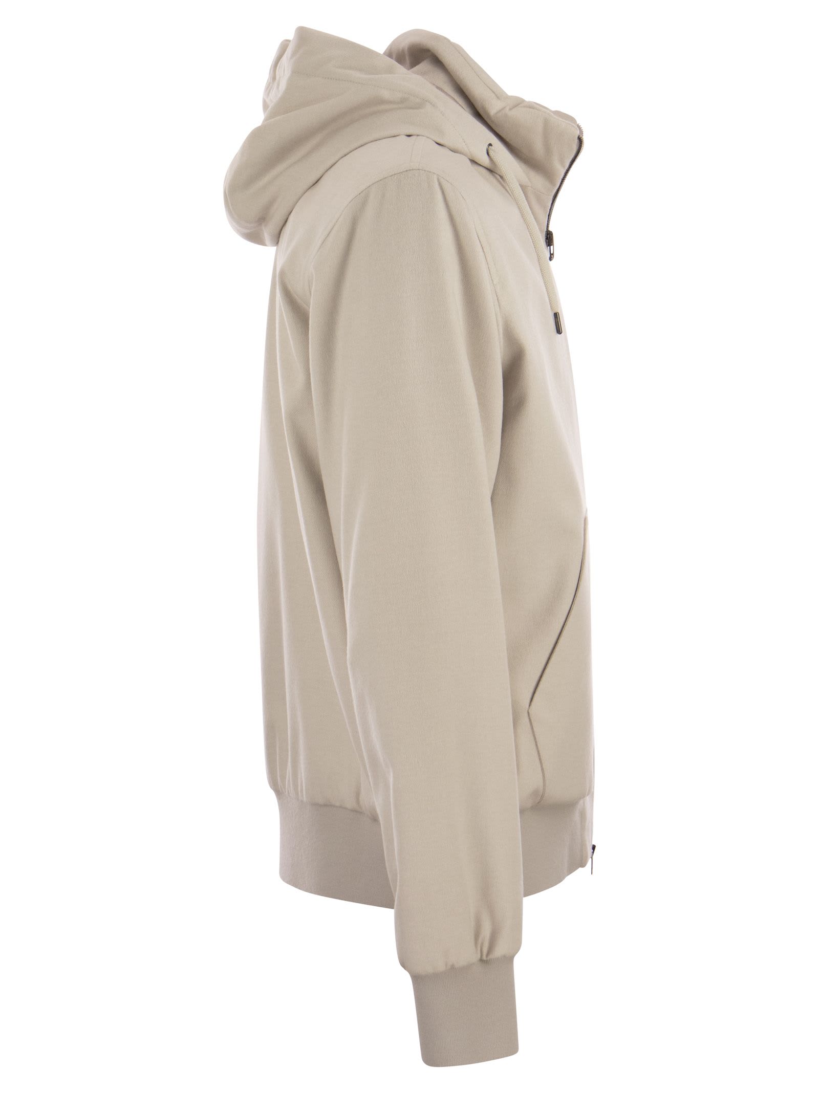 Shop Herno Cashmere And Silk Hooded Jacket In Light Beige
