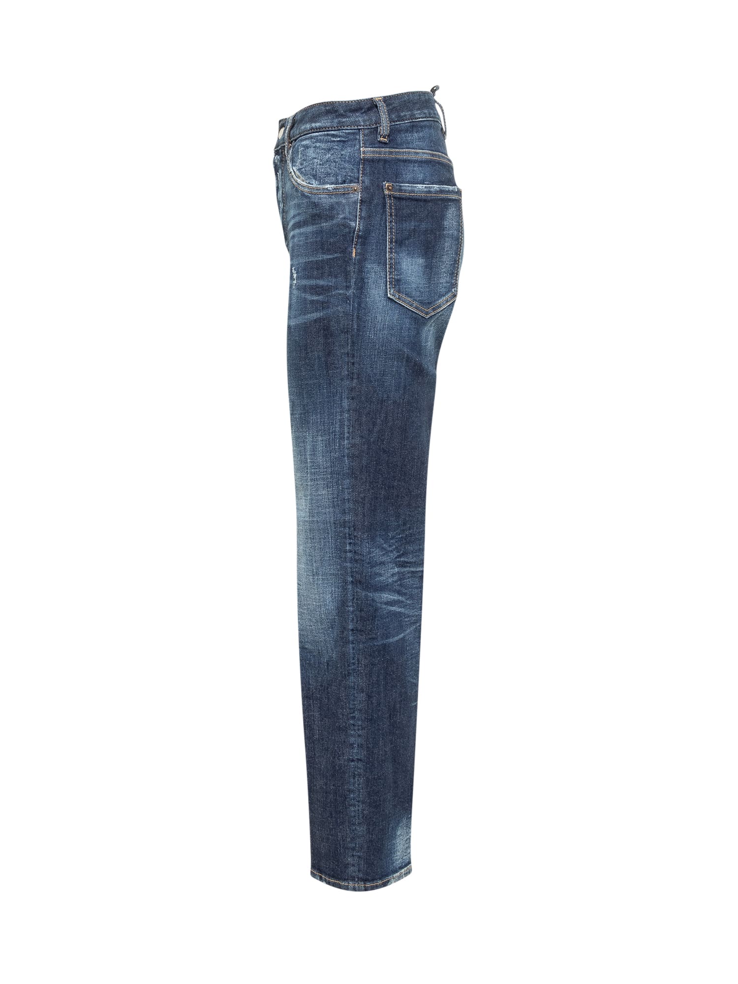 Shop Dsquared2 Boston Jeans In Navy Blue