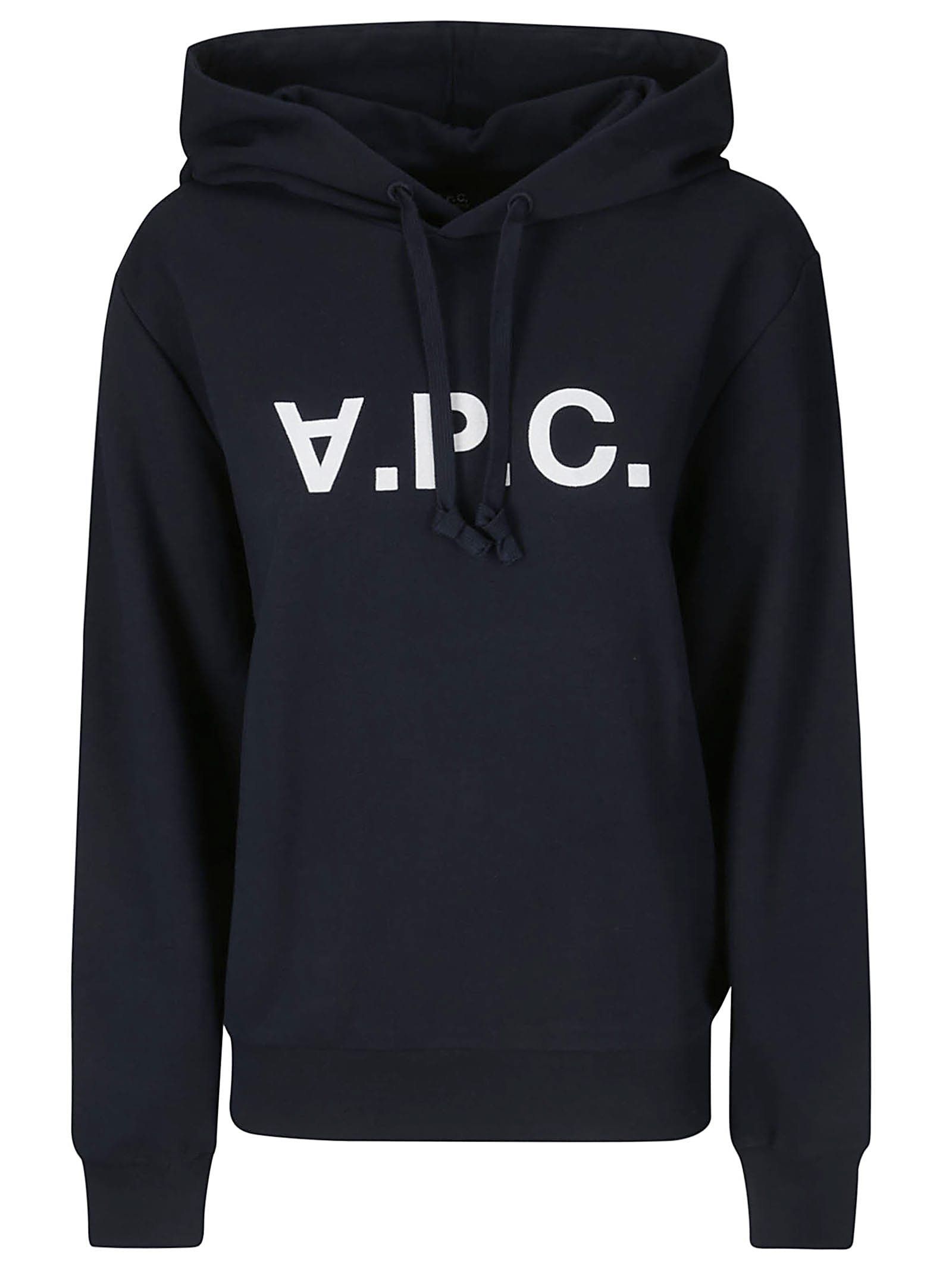 Shop Apc Hoodie Standard Grand Vpc In Dark Navy/ecru