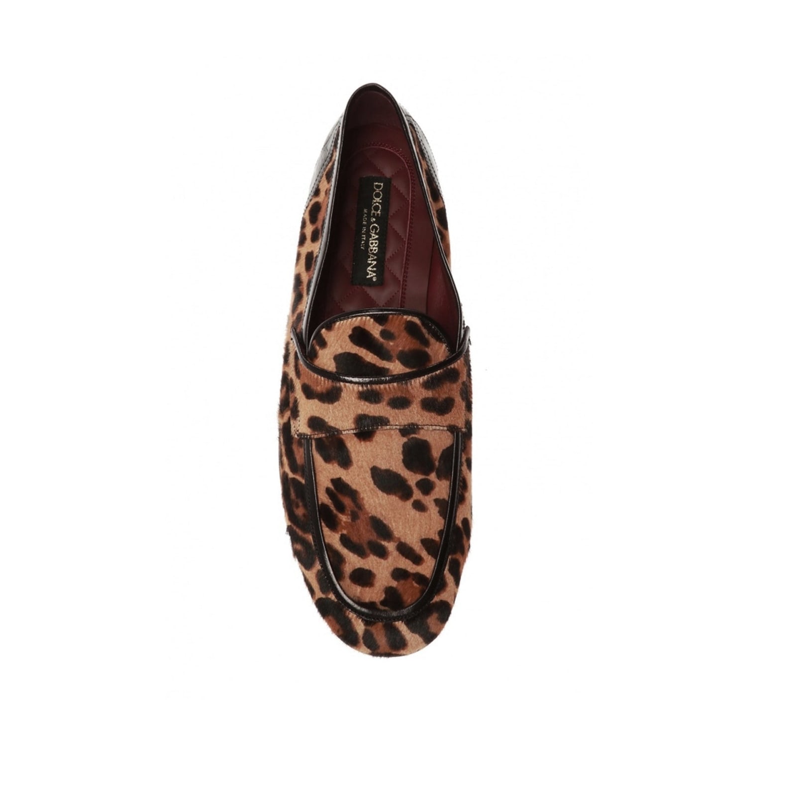 Shop Dolce & Gabbana Leopard Print Pony Hair Loafers In Brown