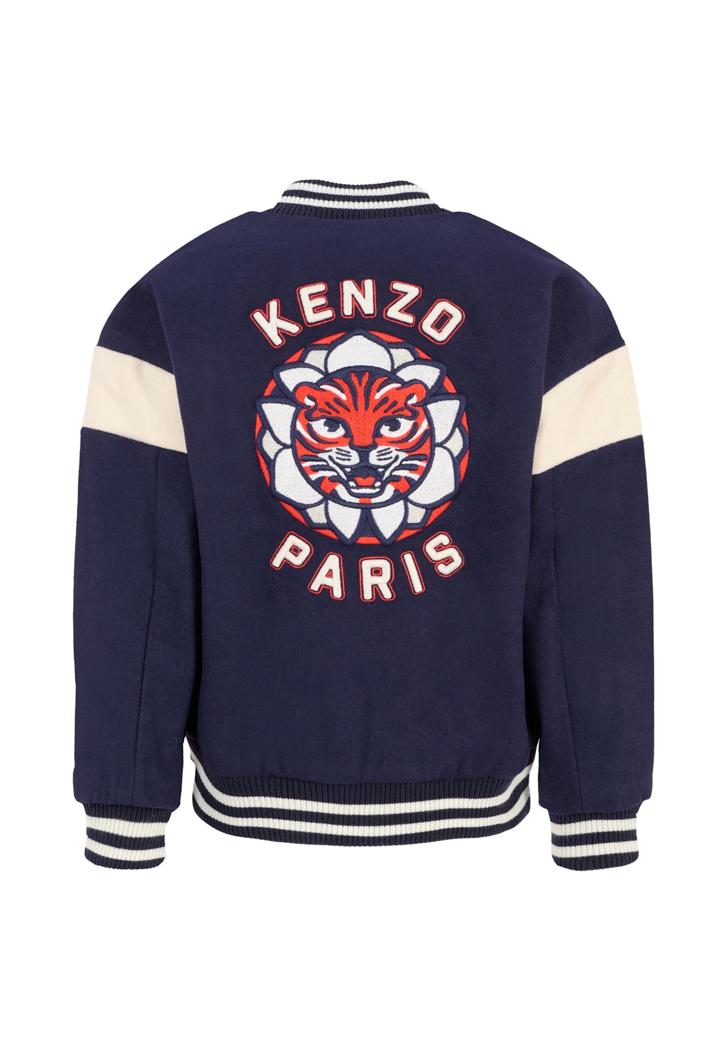 Kenzo Blue Bomber Jacket For Boy With Tiger In Blue
