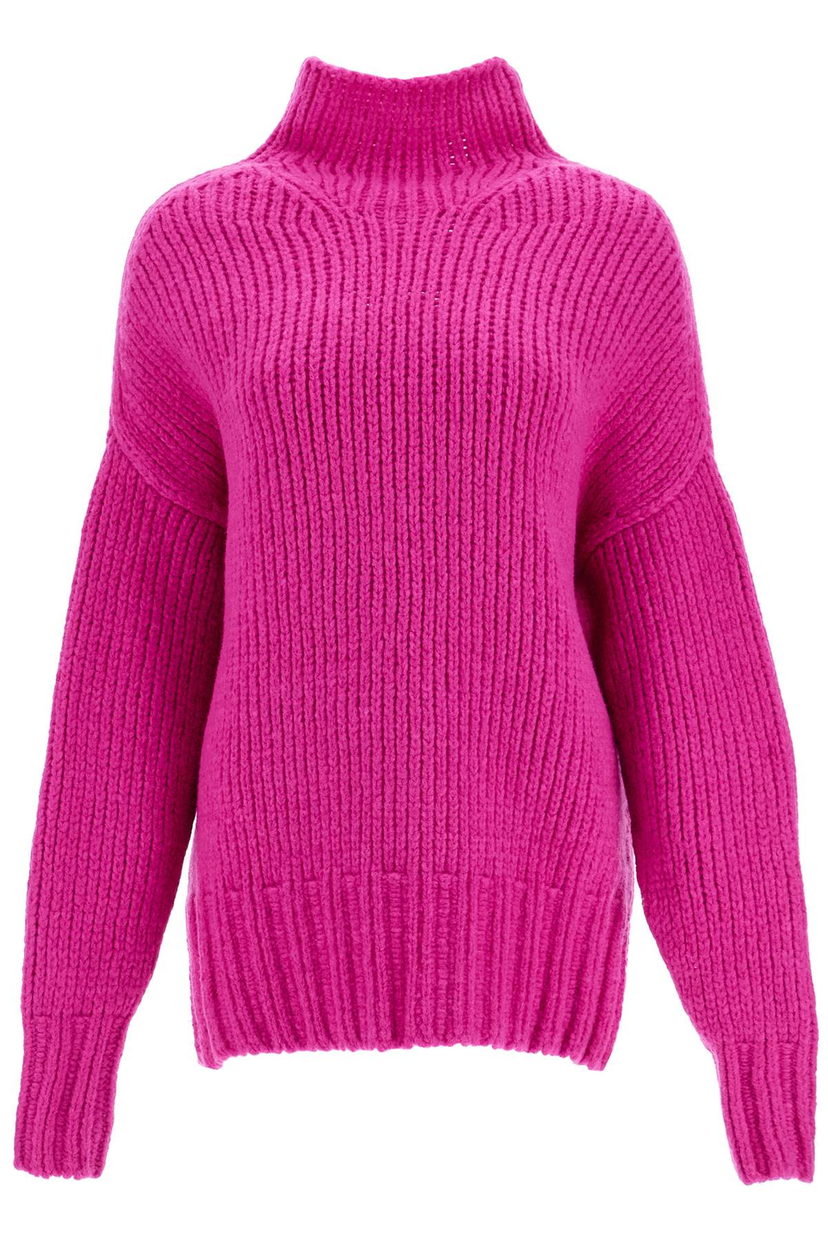 Shop Lanvin High-neck Wool Sweater In Fuchsia (fuchsia)