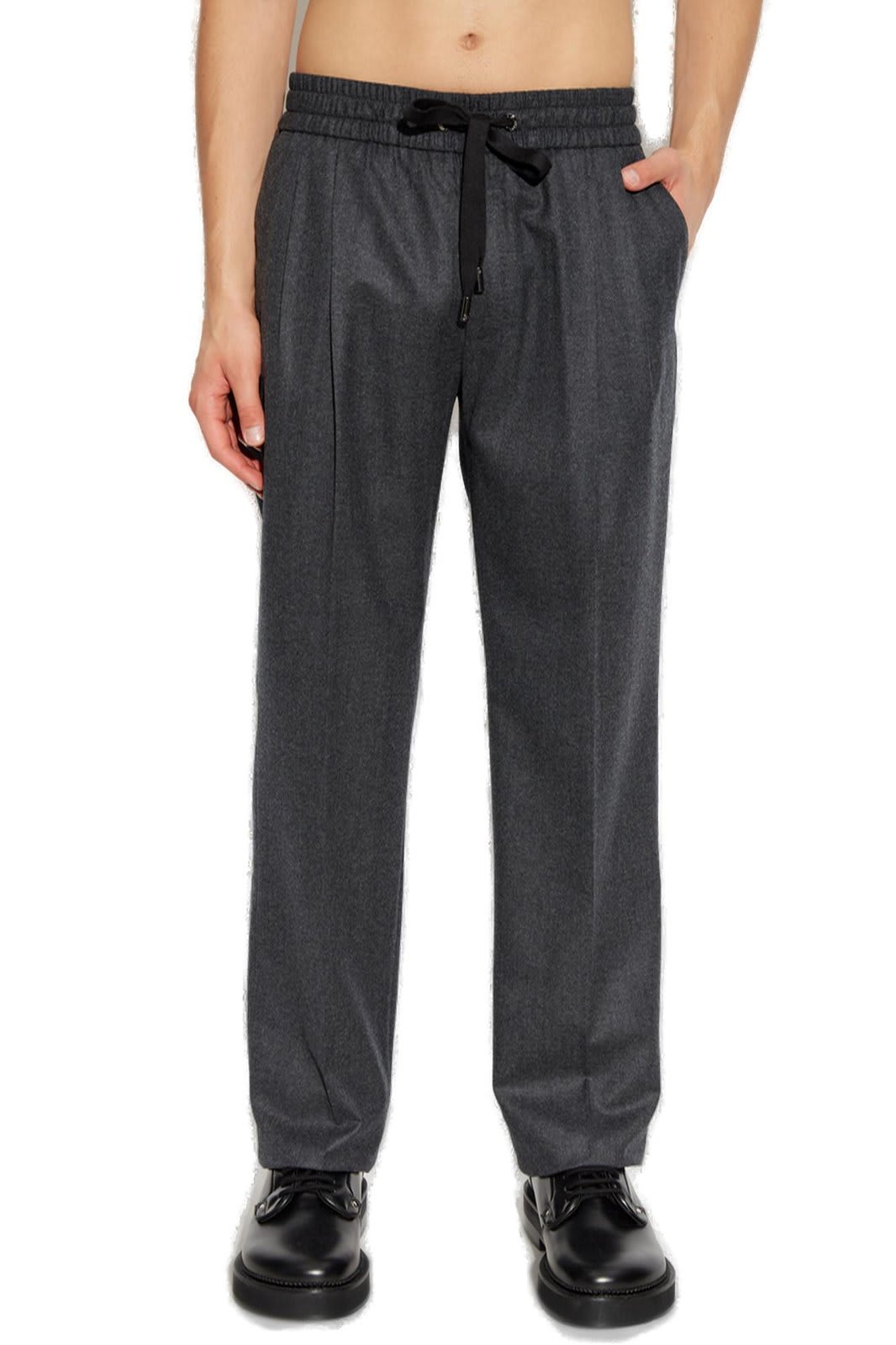 Shop Dolce & Gabbana Flannel Jogging Pants In Grey