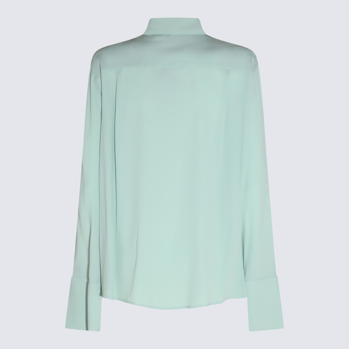 Shop Federica Tosi Green Silk Shirt In Verde Acqua