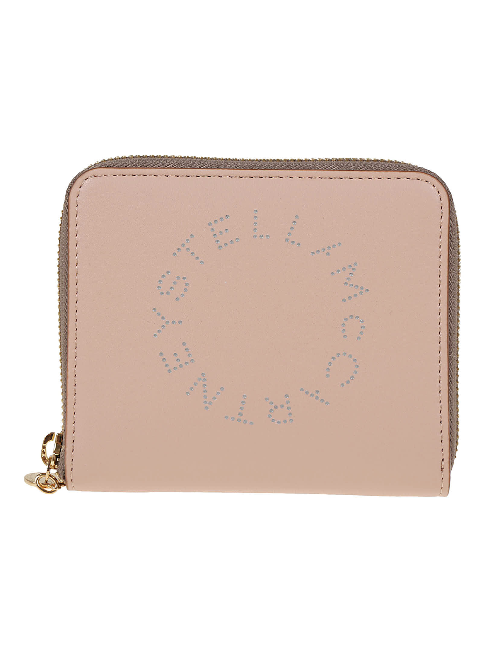 Shop Stella Mccartney Zip Around Mini Wallet Bicolor Eco Alter Mat In Blush