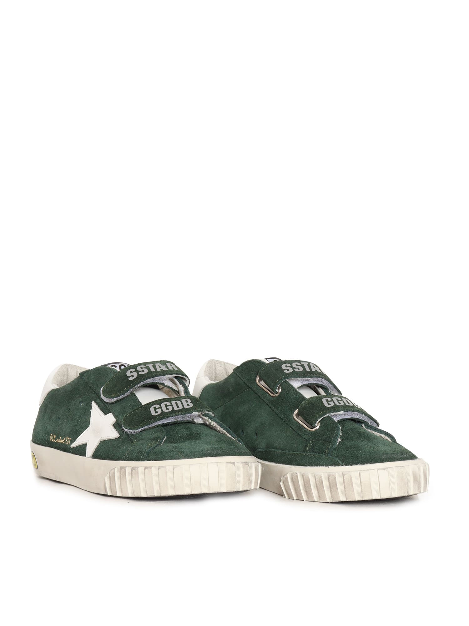 Golden Goose Superstar Touch-strap Sneakers In Green