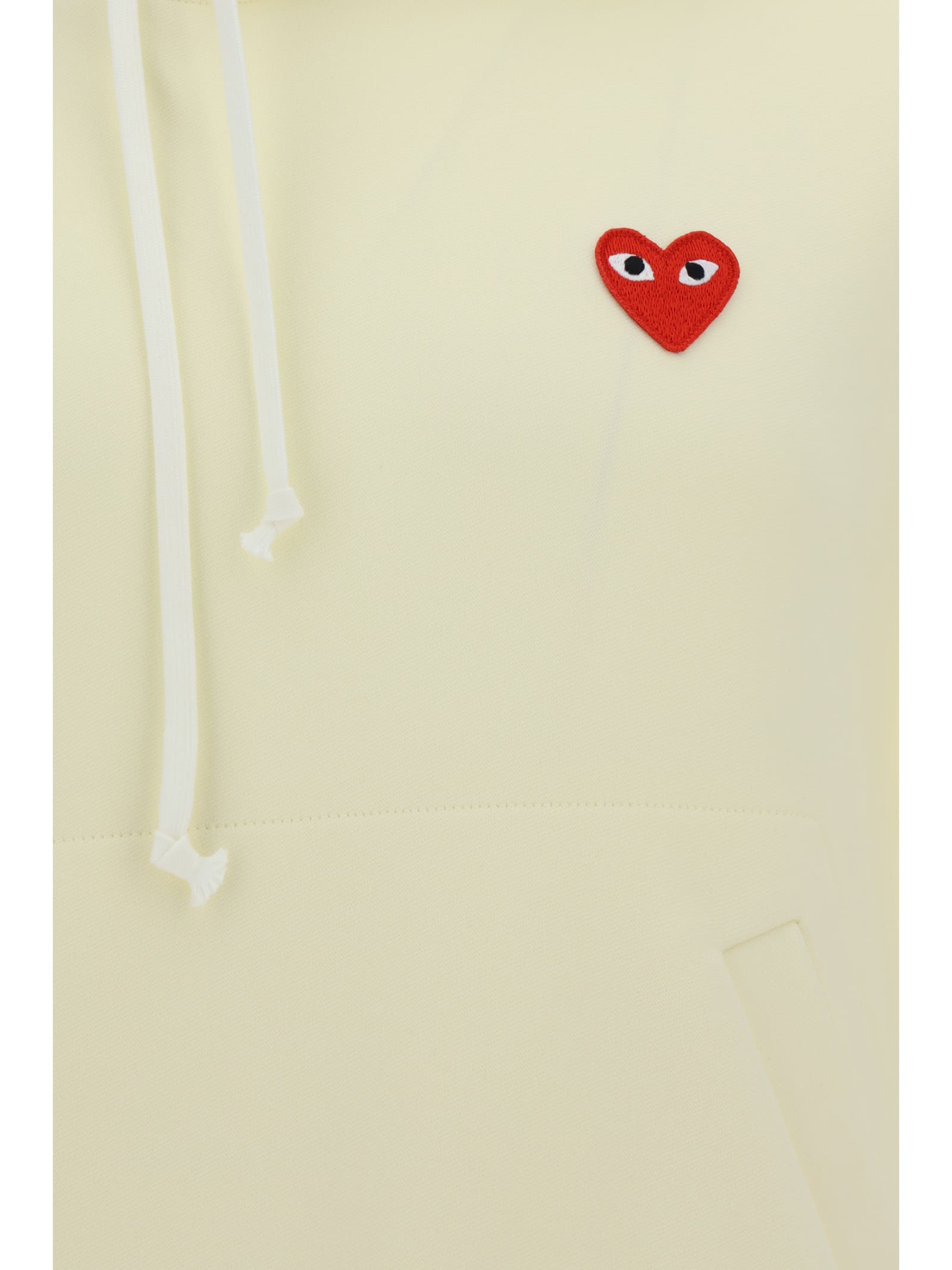 Shop Comme Des Garçons Play Hoodie In Ivory