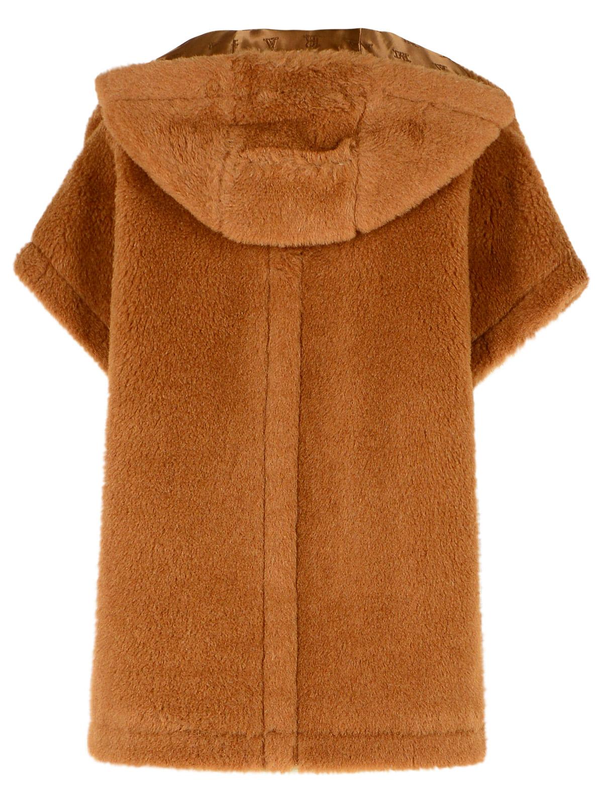 Max Mara Lanos 04 Alpava And Cashmere Cape With Belt In Camel
