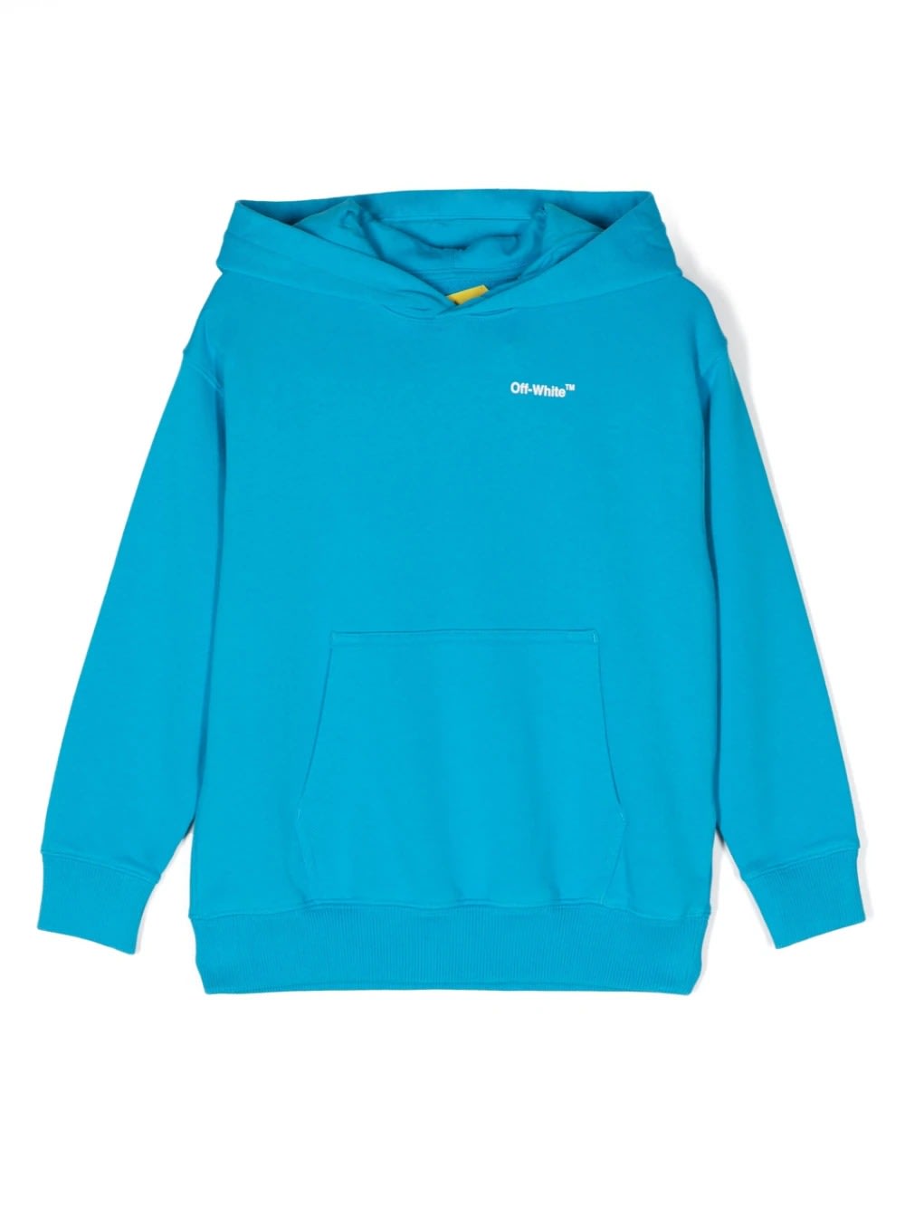 Off-white Logo-print Organic Cotton Hoodie In Blu